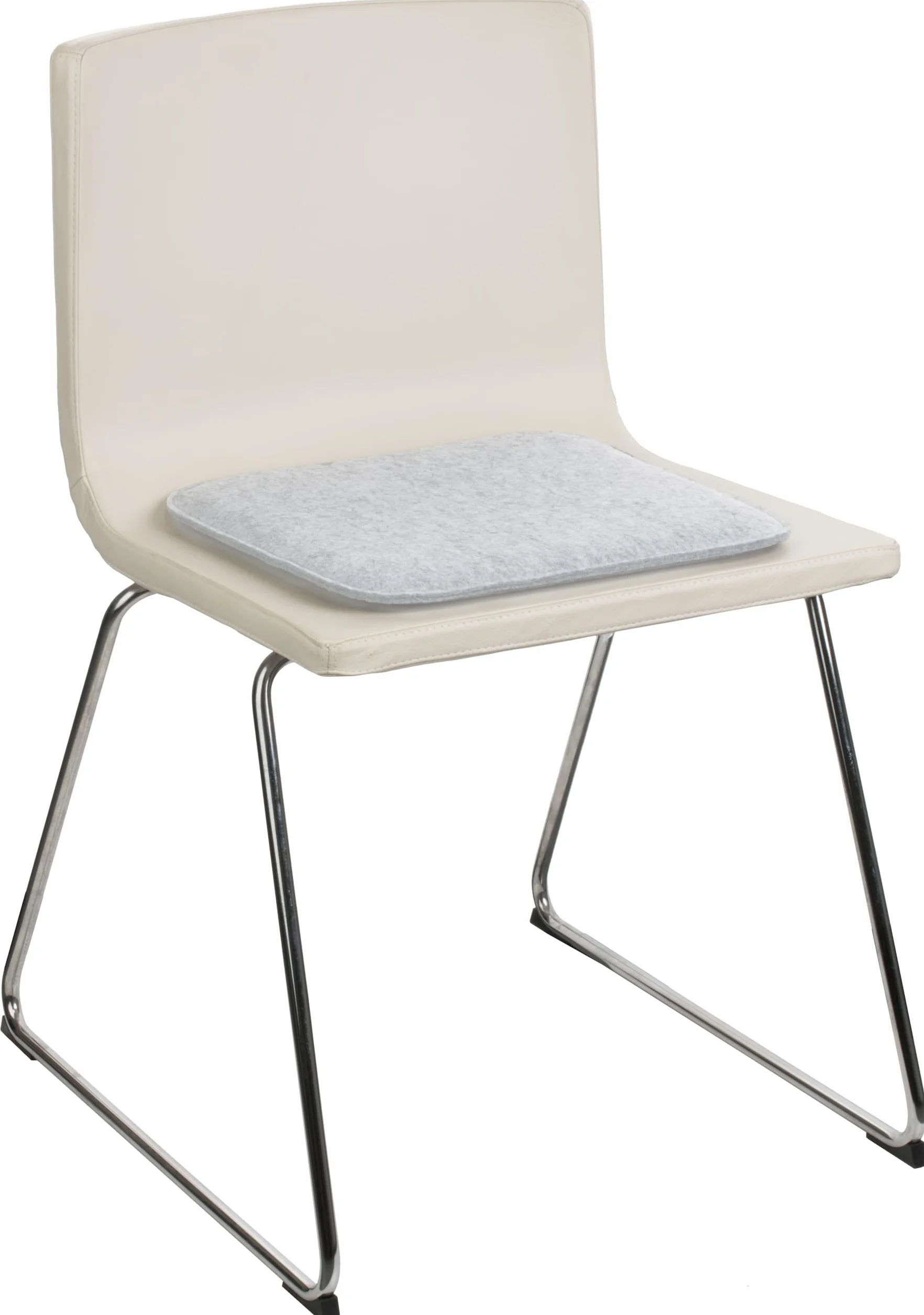 Juego de 6 Cojines de Fieltro para Sillas 35x35x2 cm Gris Claro