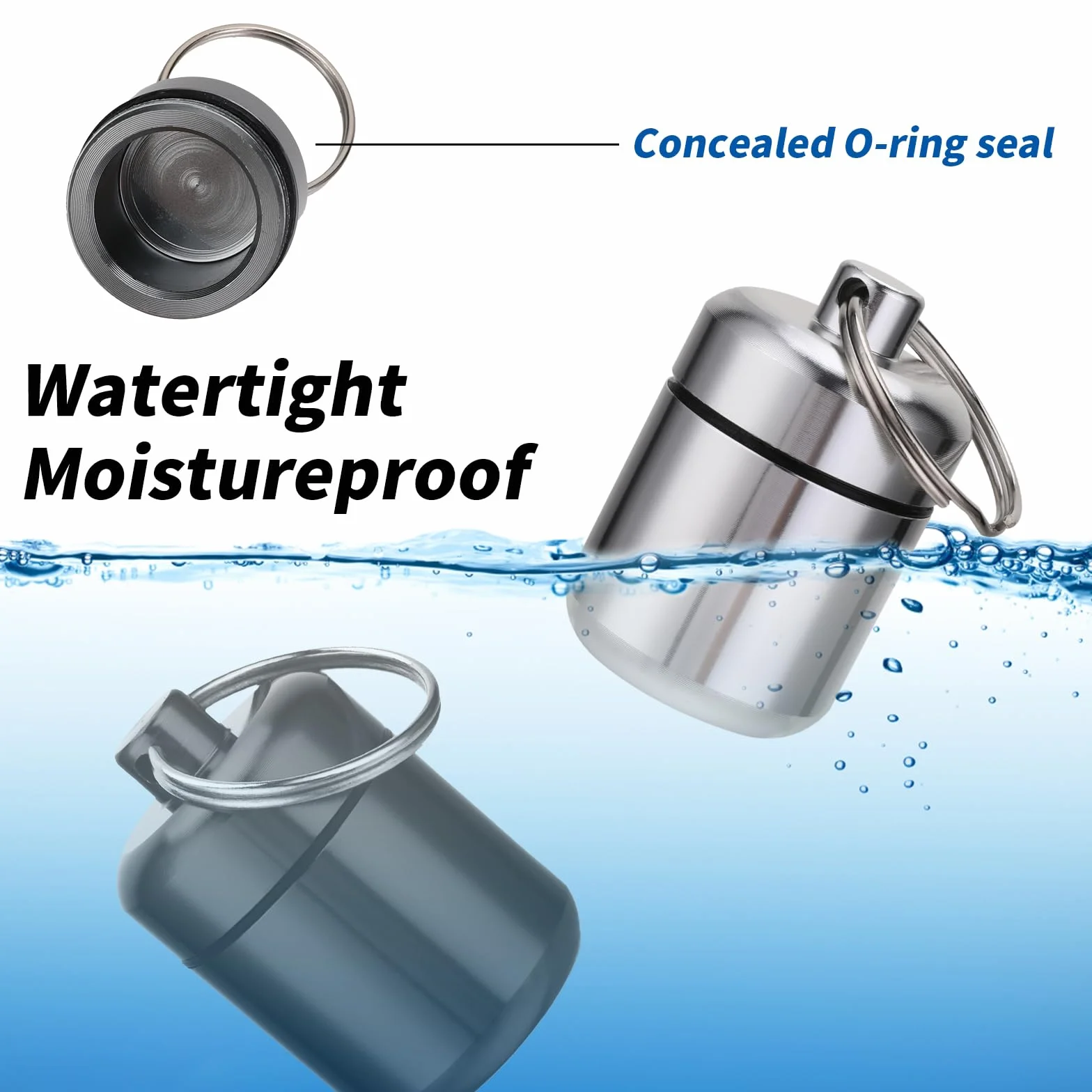 ASTER pastillero de metal mini cápsula resistente al agua portátil para viajes camping pesca 4 colores