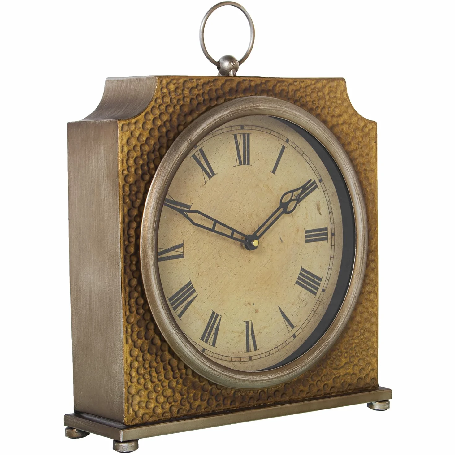 Reloj Sobremesa Metal Dorado Champagne 31x9x40cm Esfera 23cm