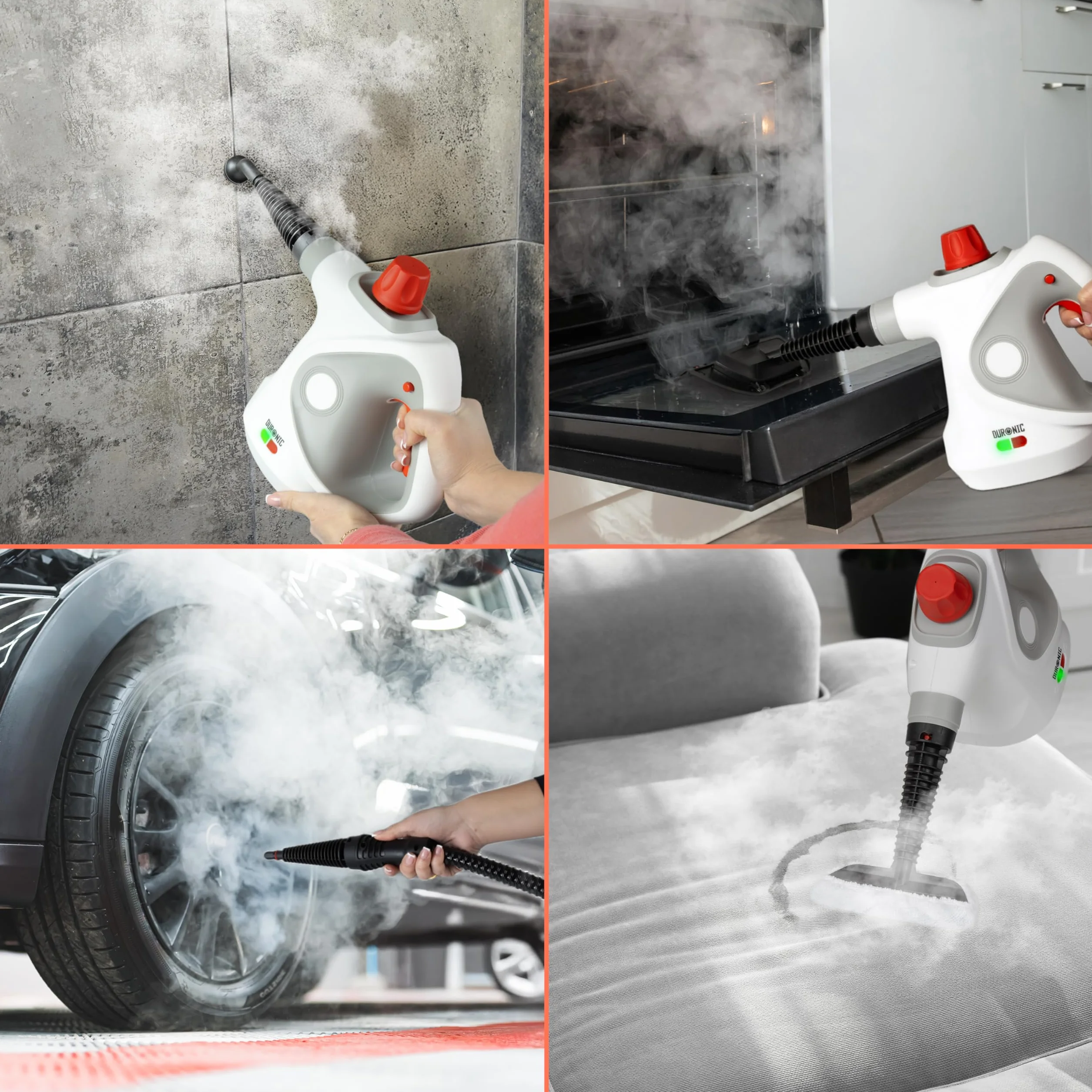 Duronic SC32 WE Limpiador de Vapor de Mano 1050W Portátil Multifunción 350 ml