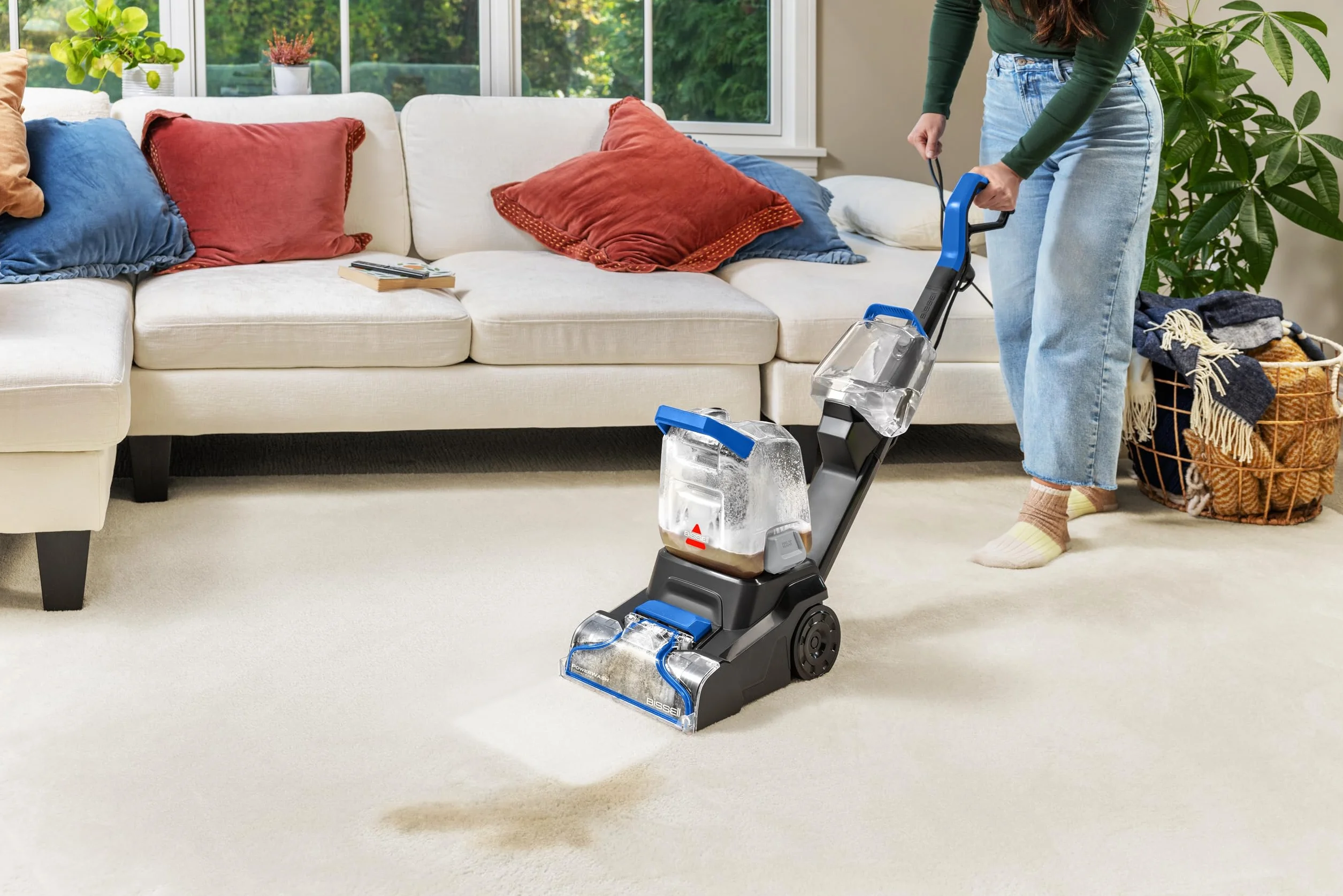 BISSELL PowerWash Compact Pet, Aspiradora de Agua Tapicería y Alfombras Compacto, Manchas y Olores Mascotas, Lava aspiradora Multisuperficie, Accesorios Desmontables, 600W, Portable, con Cable, 4058N
