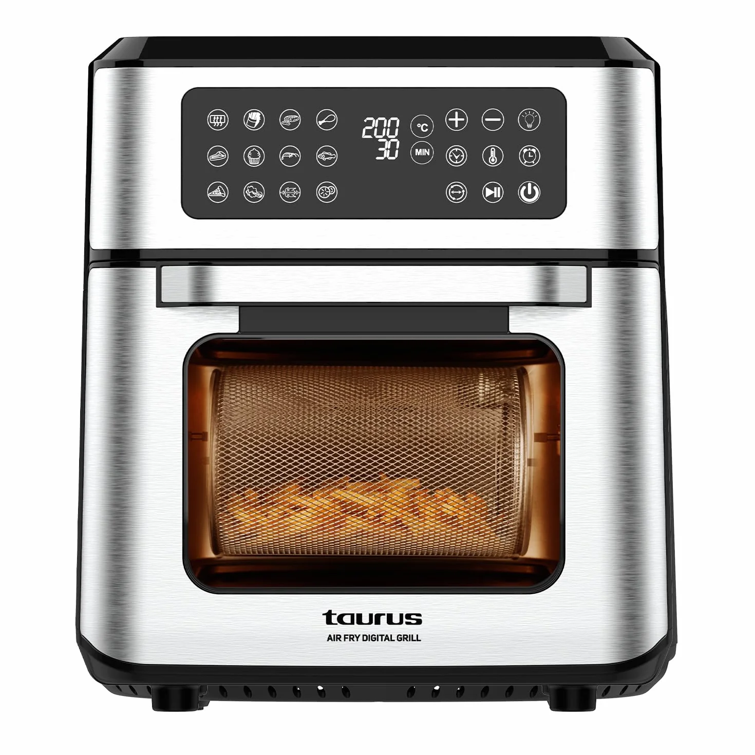 Taurus - Freidora de Aire y Horno 2 en 1 | 1800W Potencia | Capacidad de 12L | Pantalla Táctil con 12 Programas | Air Technology 99% Menos Grasa | Fácil de Limpiar