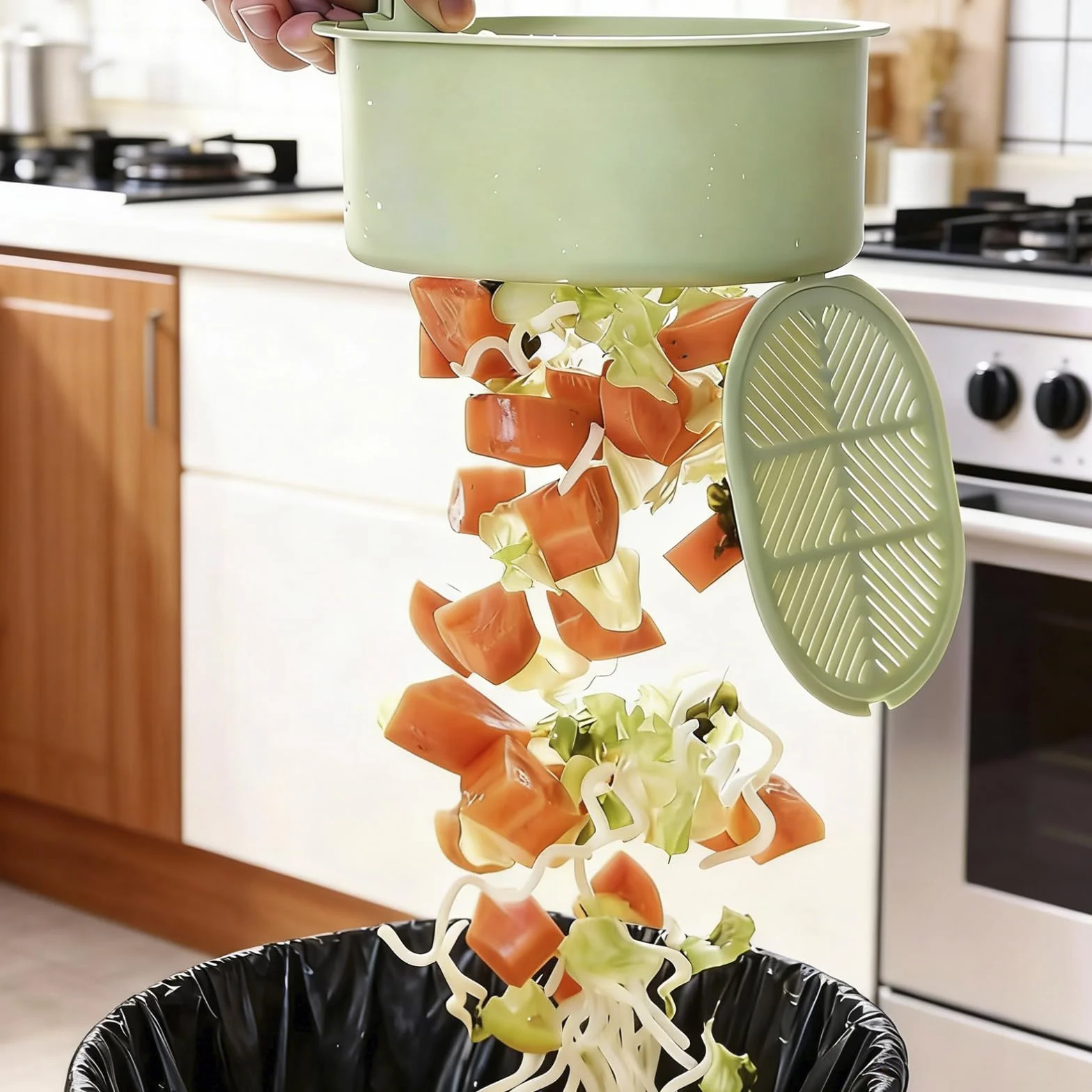 Cesta Colador para Fregadero con Botón de Presión, Escurridor de Cocina, 2 Piezas