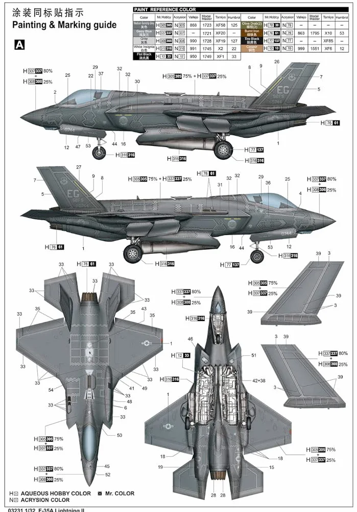Trumpeter Genérico 3231: F-35A Lightning en 1:32