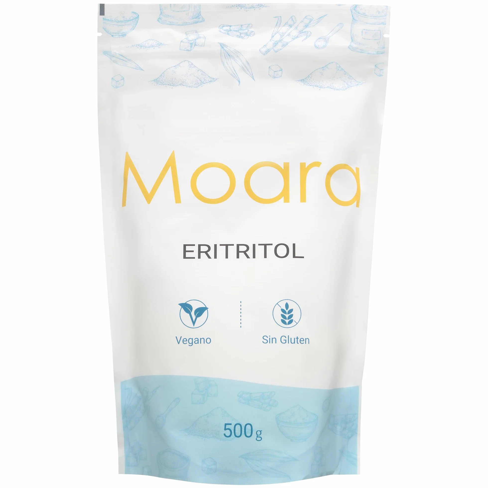 Eritritol 500g Edulcorante Natural Sin Calorías Vegano Sin Gluten Sin Lactosa Envase Doypack
