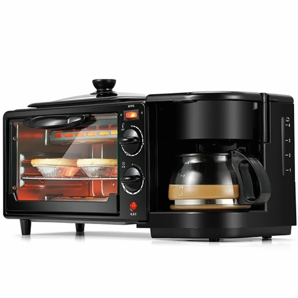 Maquina multifuncional para desayuno y comida, cafetera, horno y plancha, cocina multiuso 3 en 1, Don Feliz