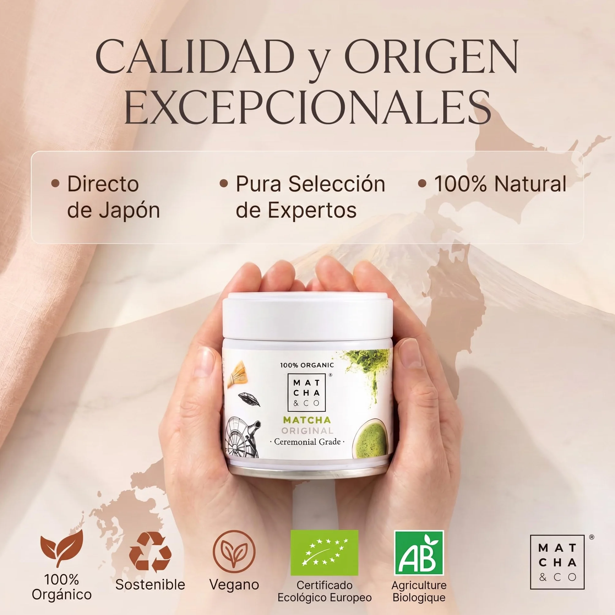 Matcha & CO Té Matcha Original Grado Ceremonial 100% Ecológico Natural Polvo Orgánico Japón 30 g