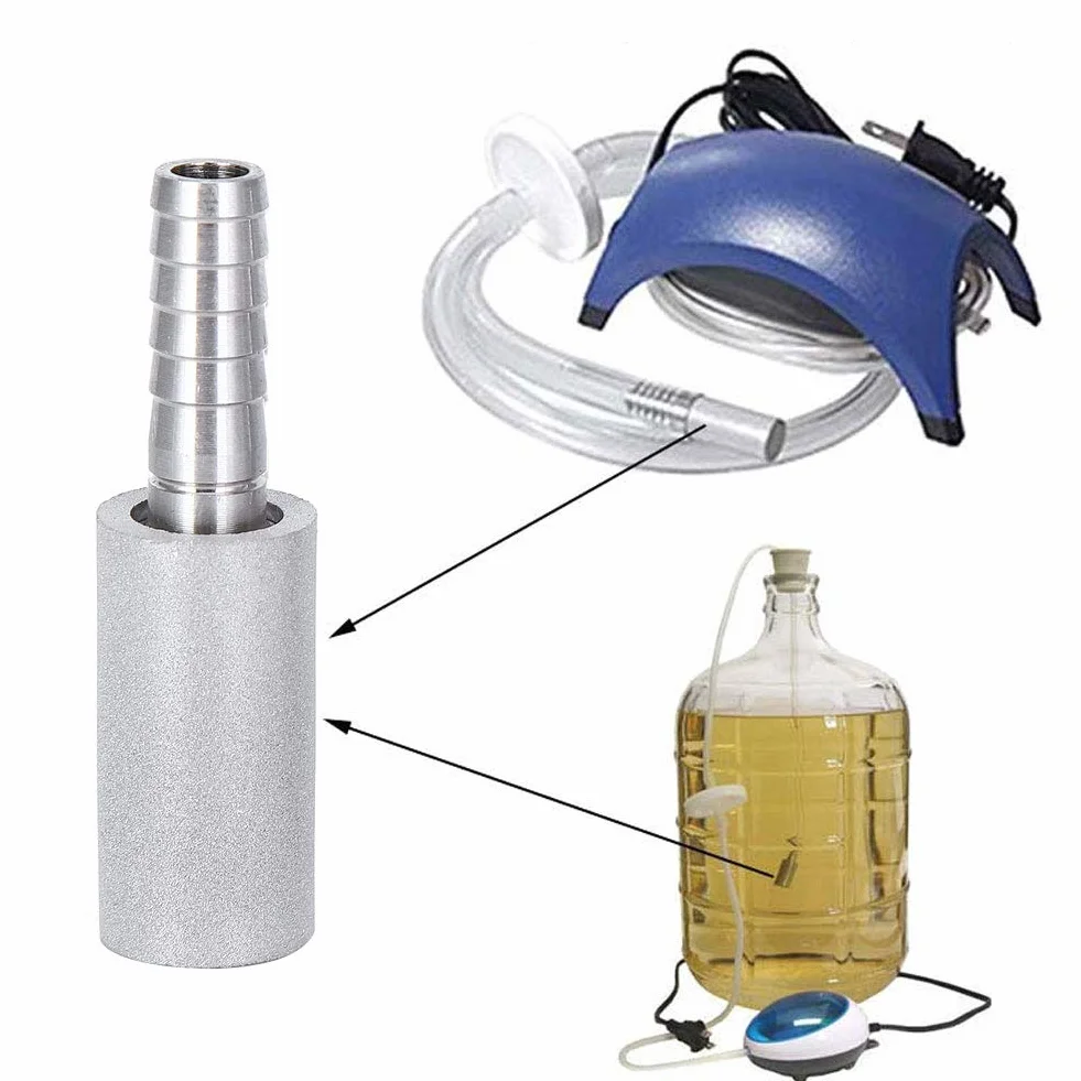 2 Uds., Piedra De Difusión De 0,5 Micras, Piedra De Aireación, Piedra De Carbonatación De Acero Inoxidable Con Lengüeta De 1/4 "para Vino Casero, Cerveza, Soda