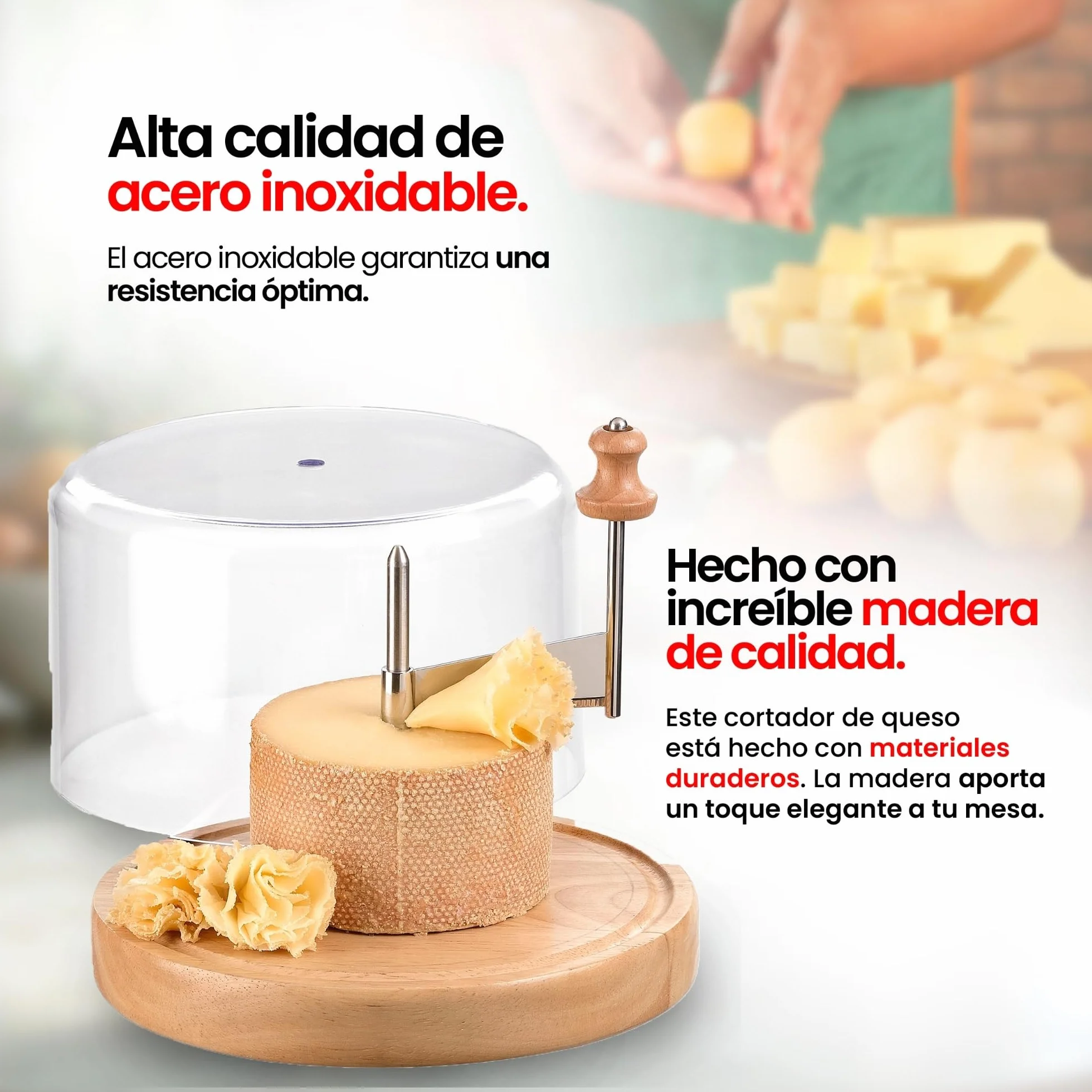 Cortador de Queso con Cuchilla Giratoria 22cm – Rizador Manual para Flores y Virutas Decorativas
