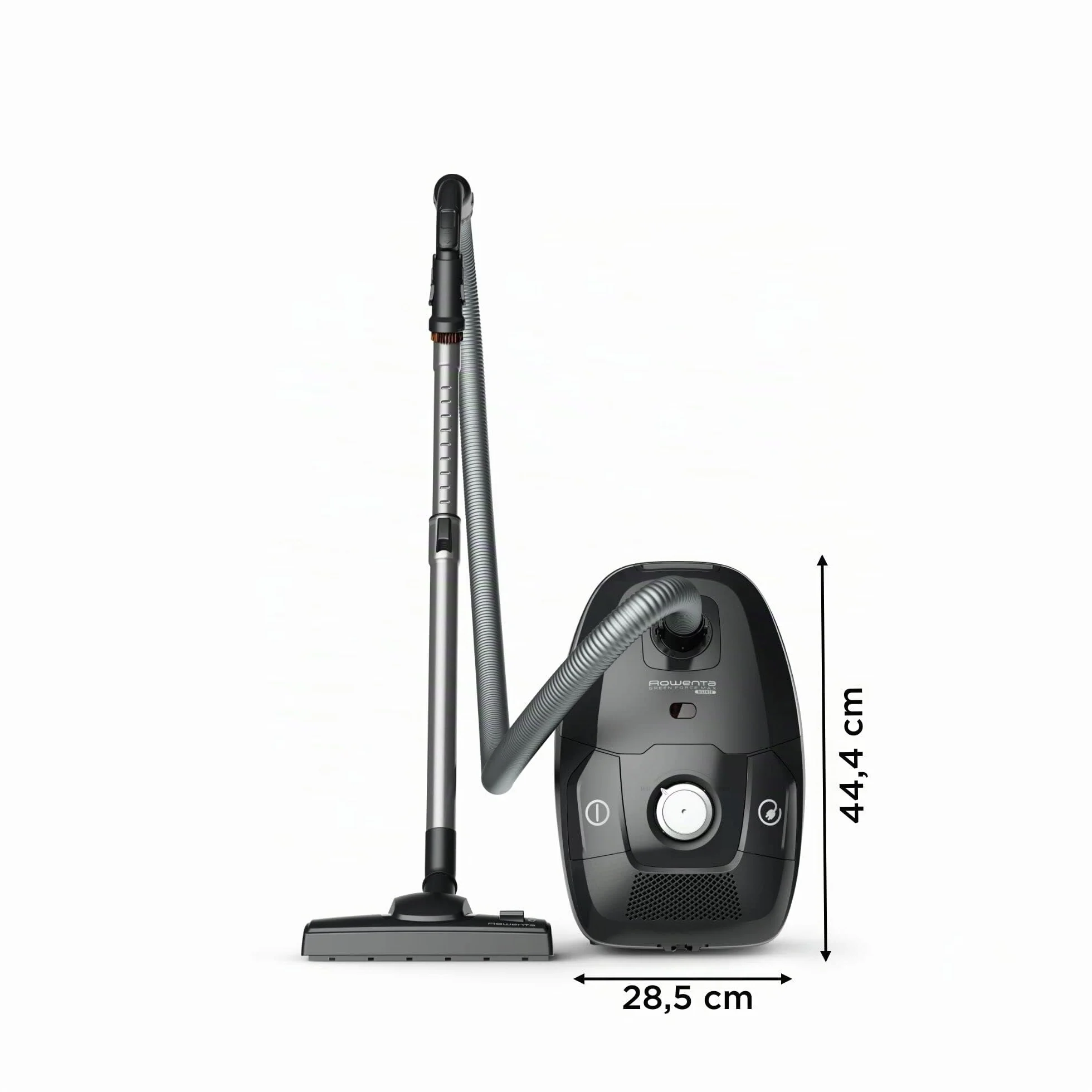 Rowenta Force Max Silence - Aspirador con bolsa de 900 W, hasta un 82% reciclable, gran filtración HEPA más de 99,98%, depósito de 4,5 L, cable de 8,4 m, incluye accesorios tapicerías, negro