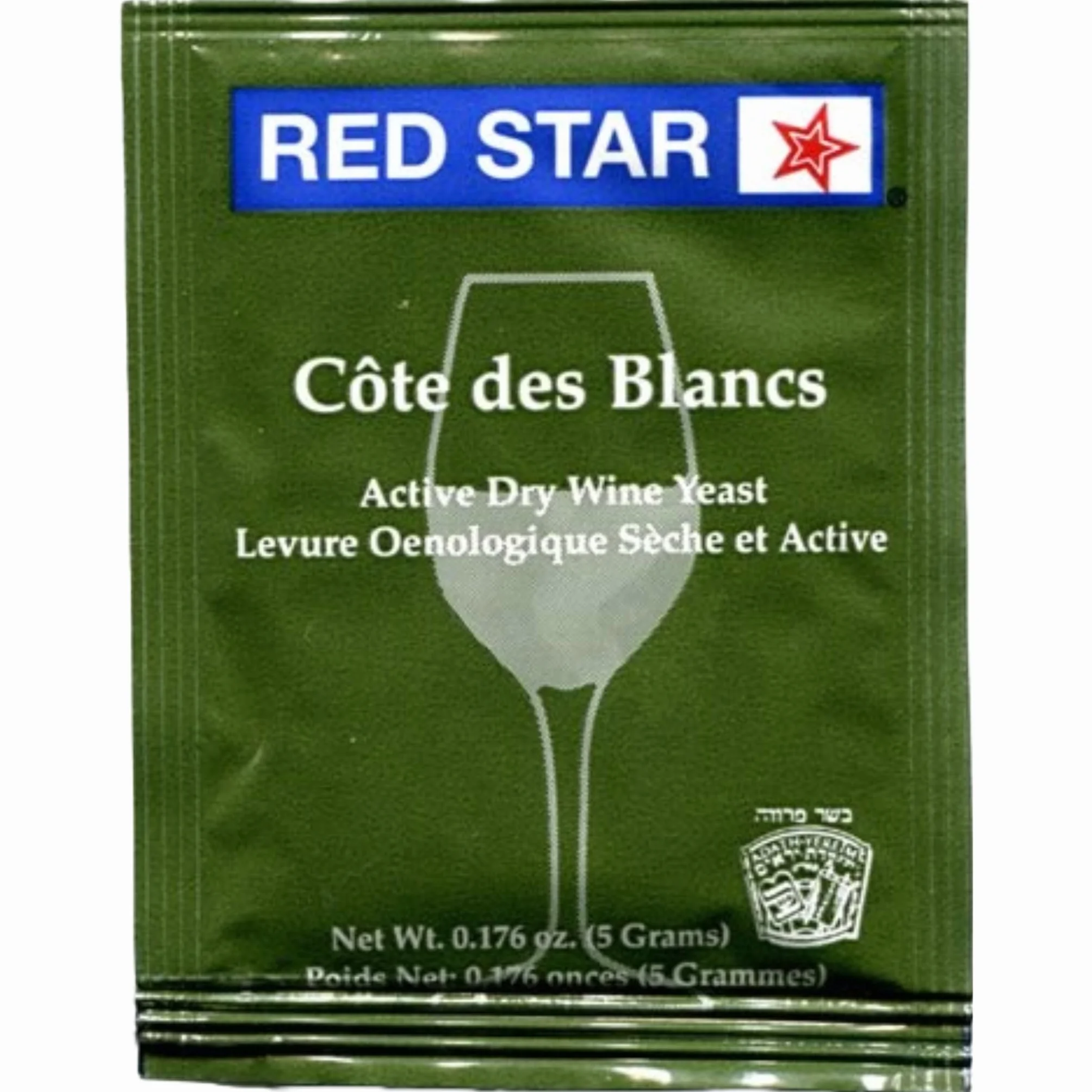 Red Star Levadura de Vino Côte des Blancs (Paquete de 5) - Saccharomyces cerevisiae 5 g para Hacer Vino, Sidra, Hidromiel, Kombucha