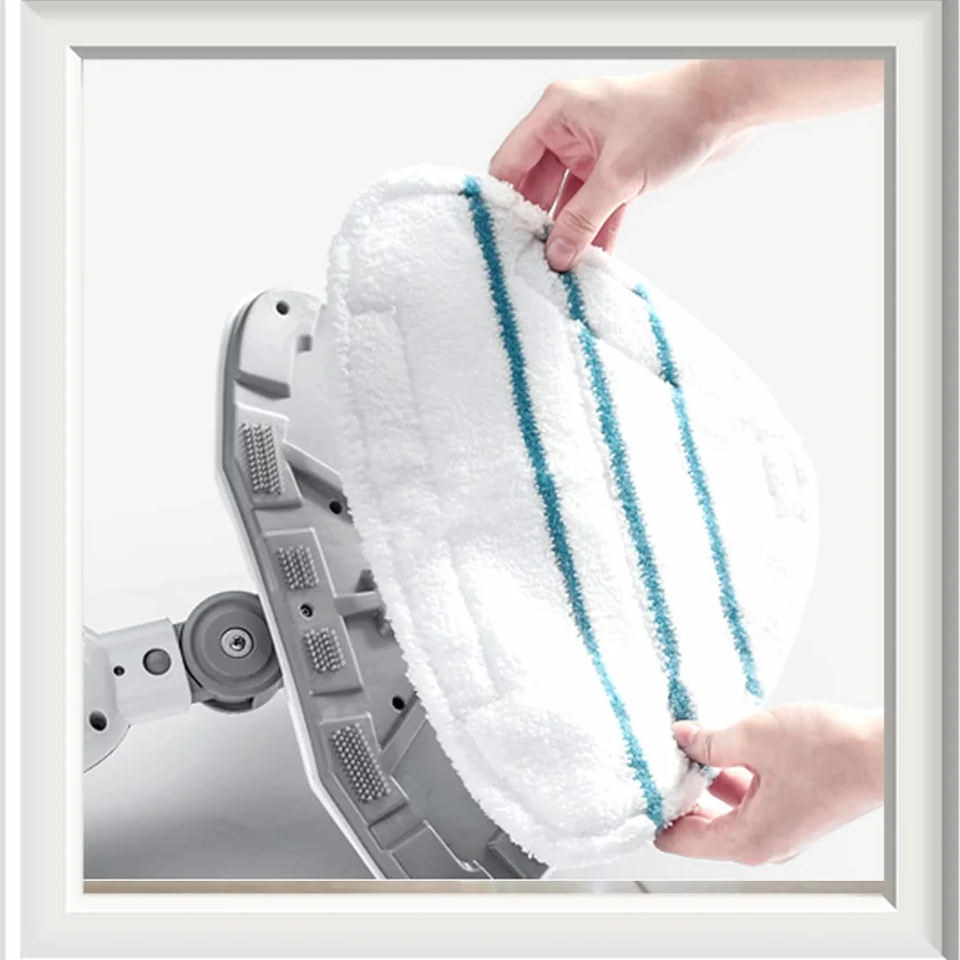 Accesorios para la limpieza vapor, Juego 3 piezas microfibra de almohadillas de repuesto de escoba de vapor con paños de repuesto triangulares Almohadillas de fregona de escoba (blanco)