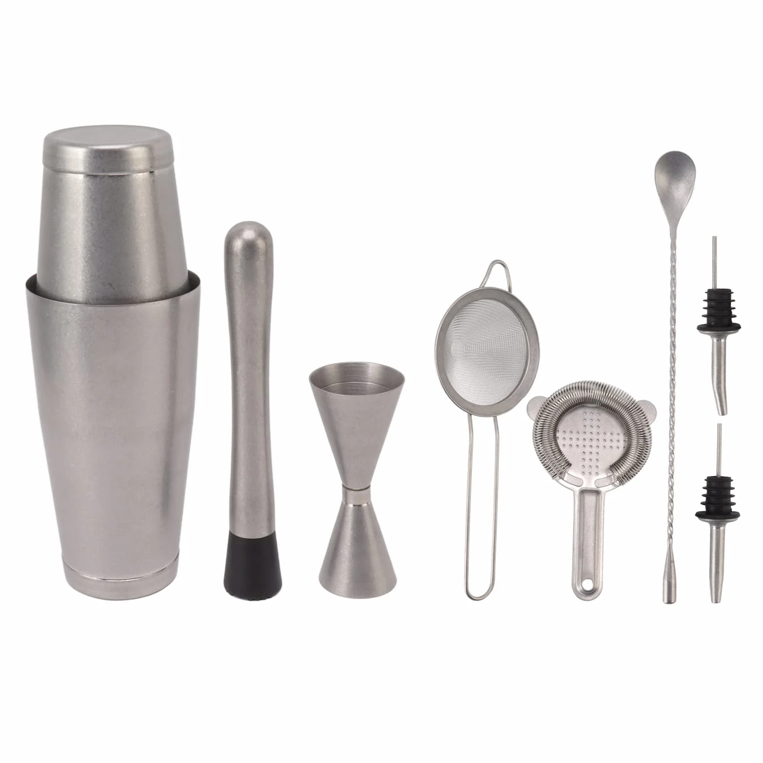 Juego de Coctelera de Acero Inoxidable, Set de Barra con Coctelera Boston, Herramientas de Bar para Cocteles, Accesorios de Barra para Fiestas (Style C)