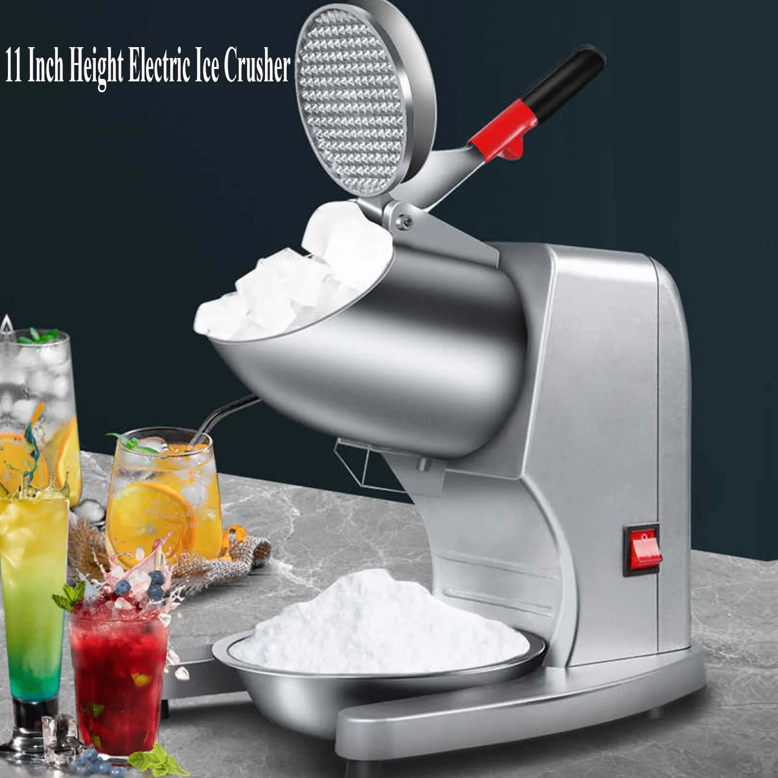 Picadores de Hielo Eléctricos SHILINTONG 340W Doble Cuchilla 65 kg/h