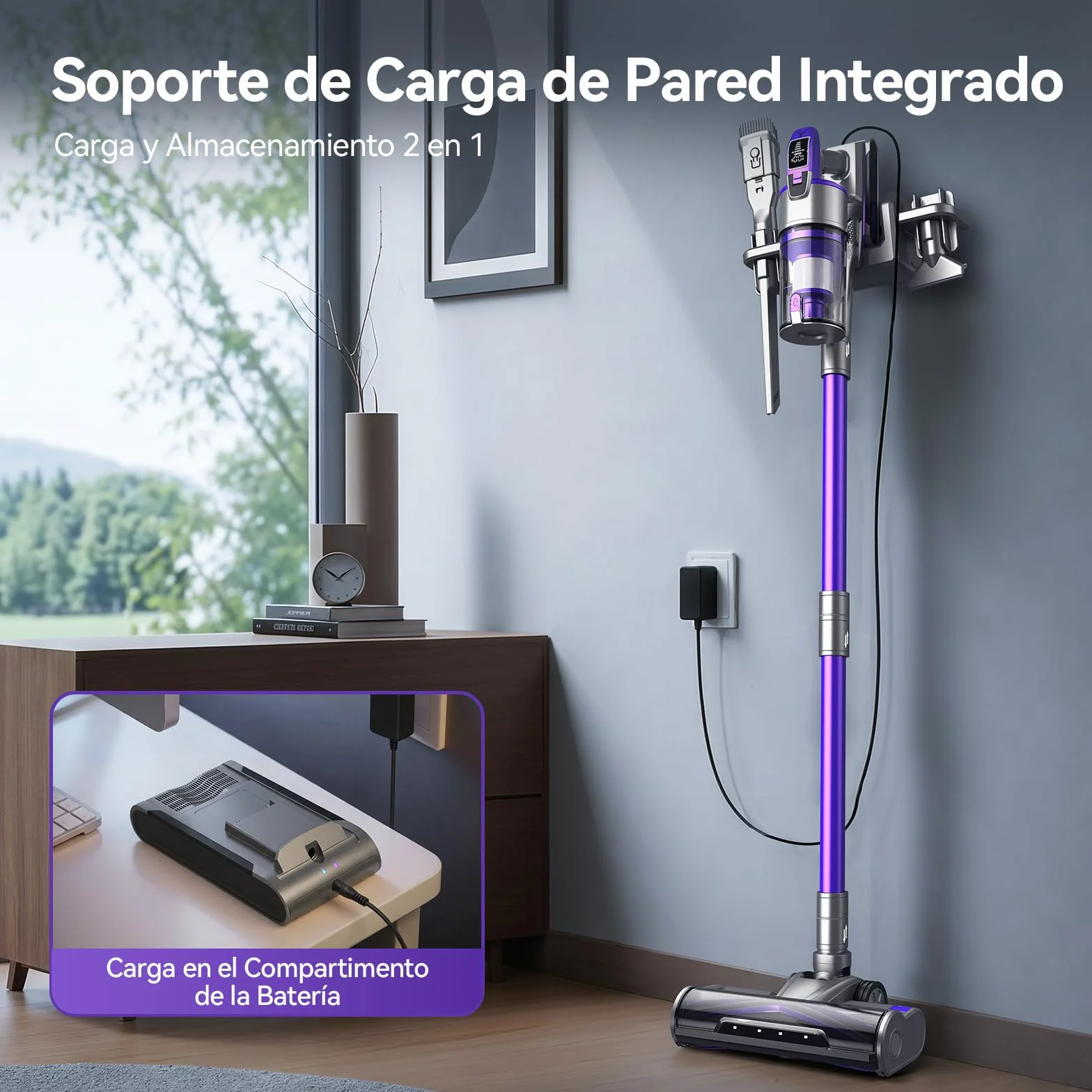 Redkey X18 Aspiradora sin Cable 60KPa/650W/80Mins, 8 en 1 Aspiradora Inalámbrico de Pantalla Tactl LED Modo Automatico Inteligente Autocargable, Autoportante para Suelos/Alfombras/Pelo de Animales