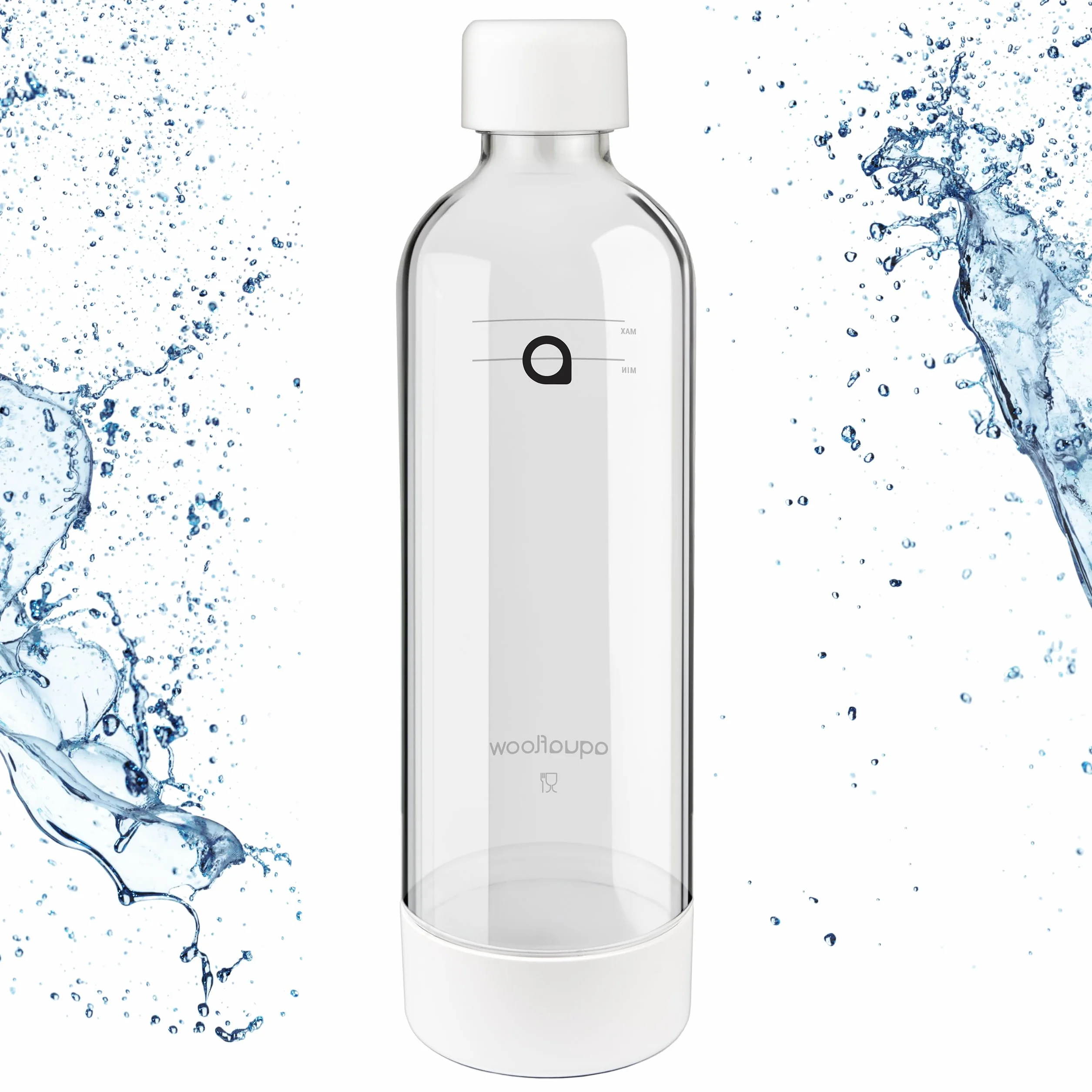 Aquafloow Máquina para Hacer Soda Carbonatador de Agua con Gas Botella 0,8L 800ml Blanco
