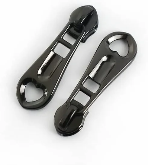 Tirador de cremallera de metal para ropa, 10 deslizadores de cremallera de metal, 10 deslizadores de cremallera de metal para cremalleras de nailon 5#, kits de reparación de bolsas, accesorios de