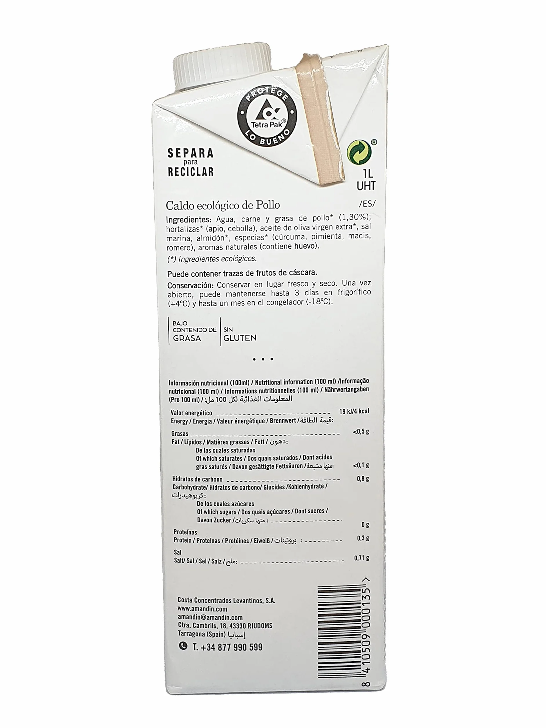 Amandin Caldo de Pollo 6 x 1000 ml