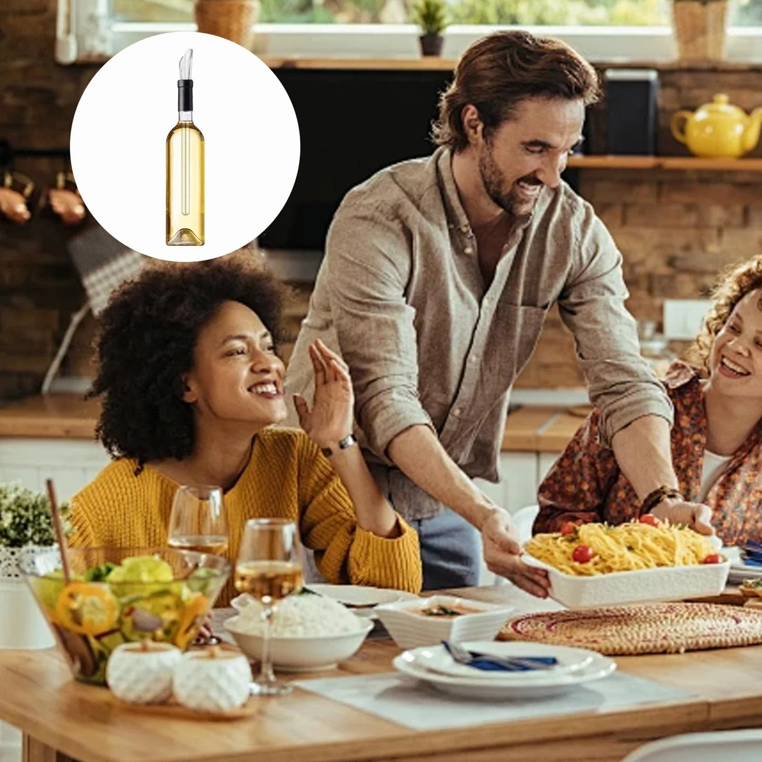 Wine Cooler, Enfriador de Vino Juego con Barra de Enfriamiento y Vertedor, Enfriadores de Botellas, Accesorios de Vino Adecuados Para Vino Tinto y Vino Blanco