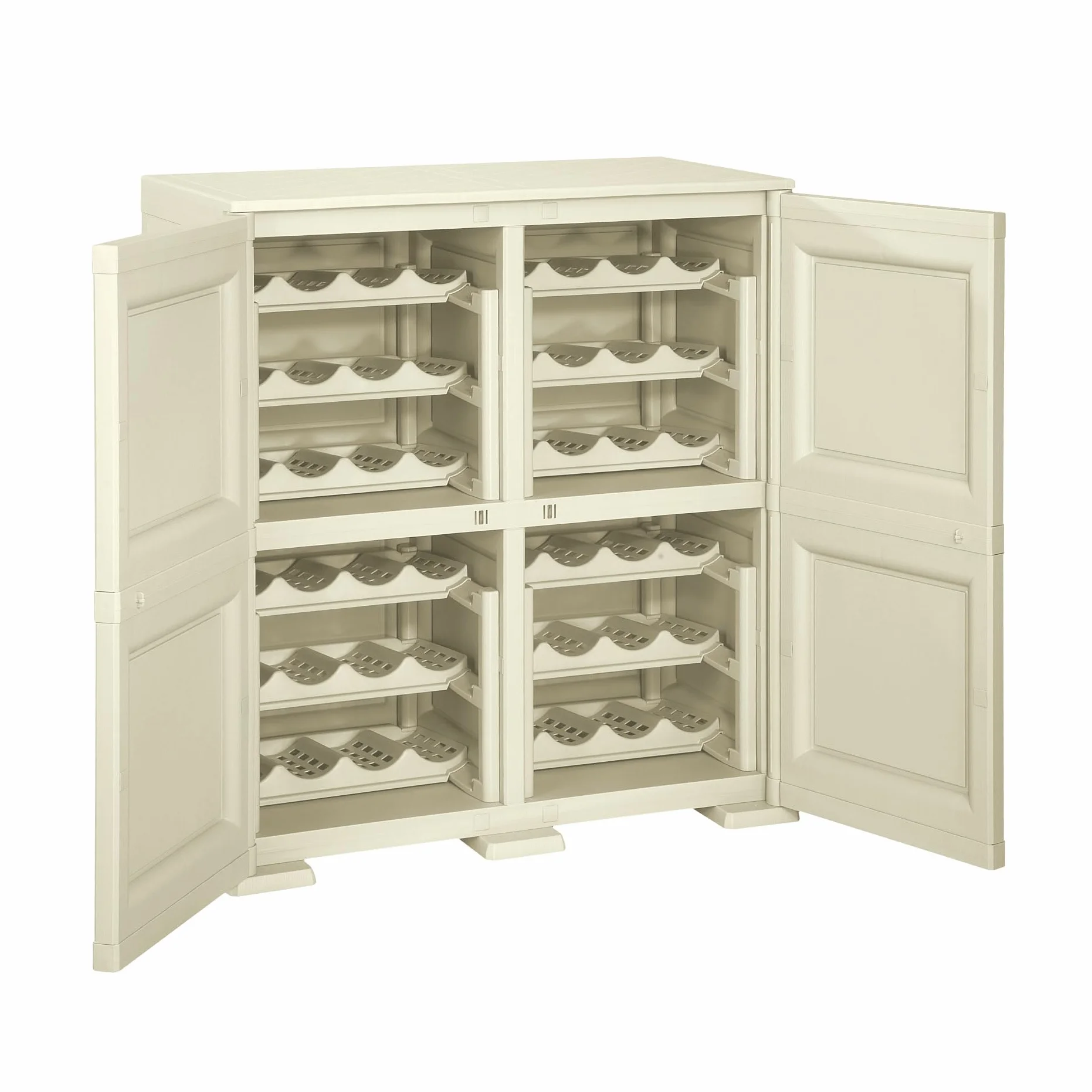 Tontarelli - 4 Estanterías modulares con Soporte para 48 Botellas Gris