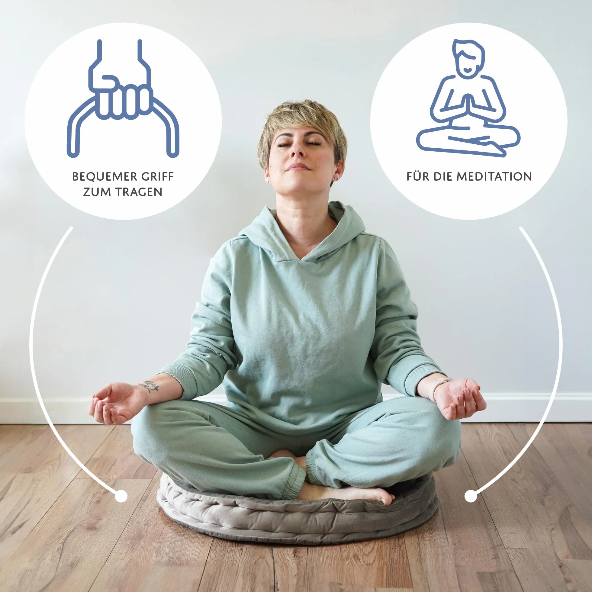 Cojín de meditación para yoga 58 cm redondo grande resistente a la intemperie