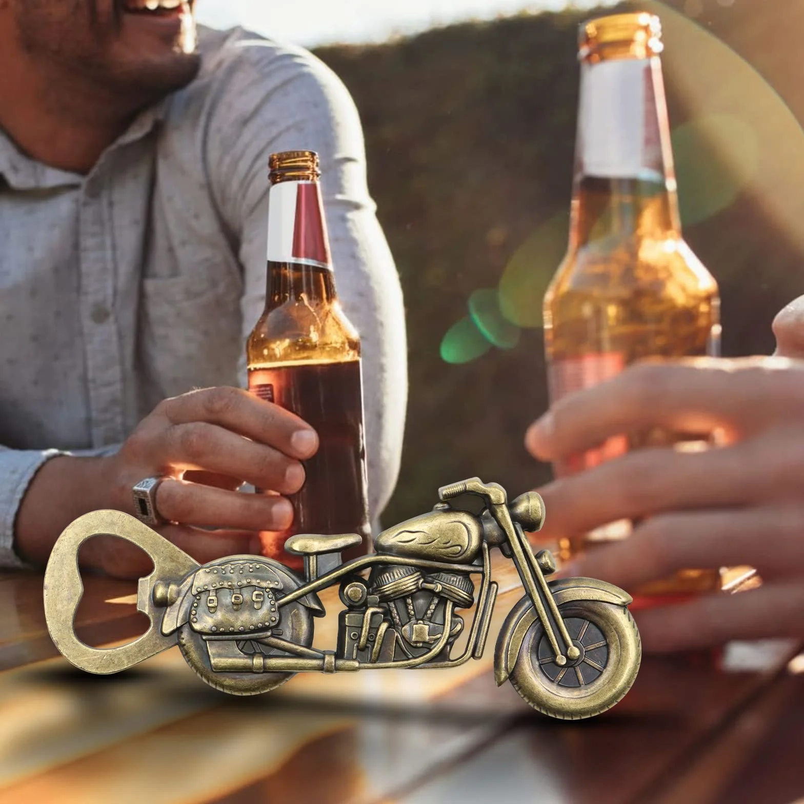VEGCOO Abridor de Cerveza, Abrebotellas de Motocicleta Divertido Regalos Navidad Regalo de Cerveza para Hombres con Caja, Regalos de Moto Regalo de Cumpleaños para Hombre Papá Esposo Novio