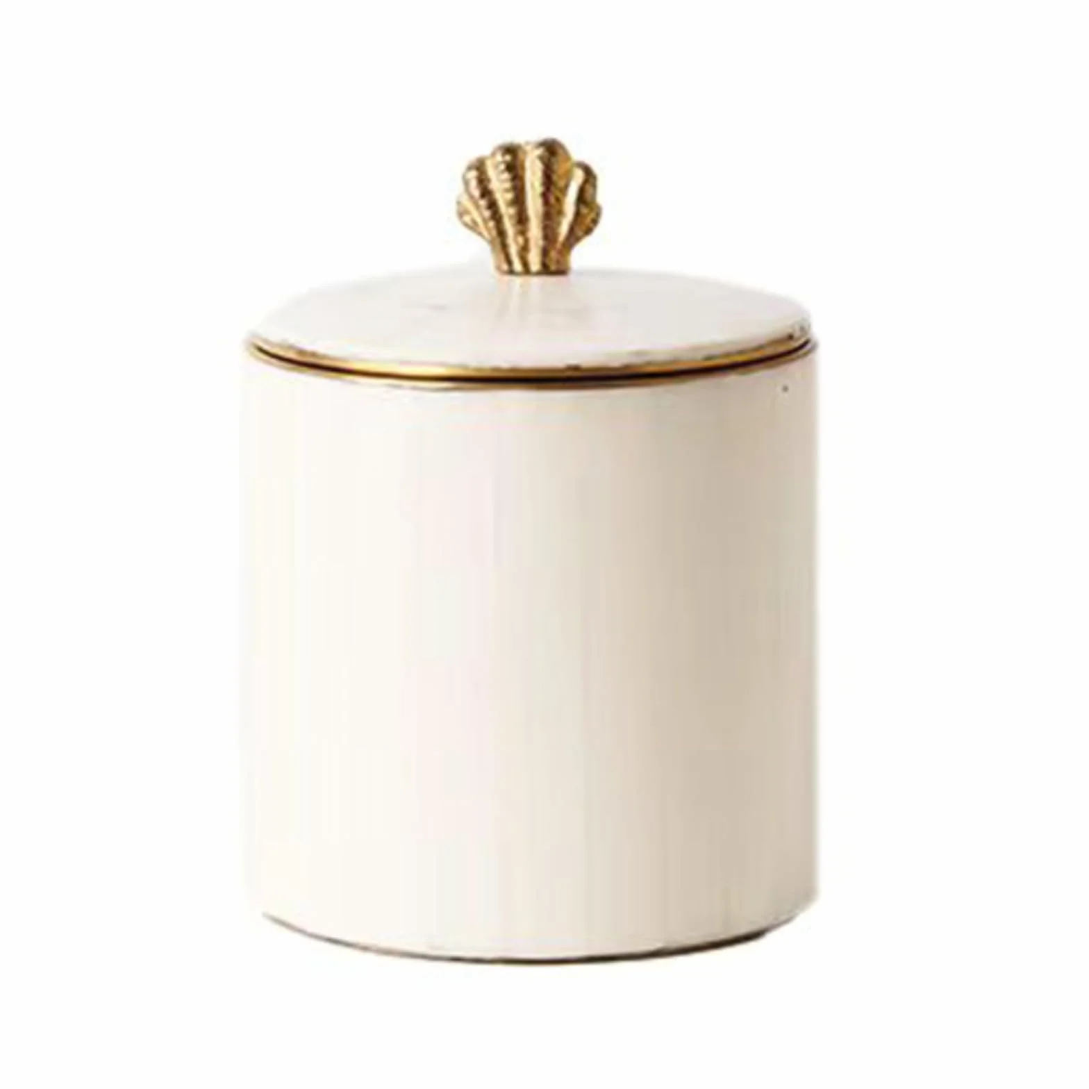Qianly Tarro corativo Multiusos Recipien Almacenamiento Ligero Recipien corativo para Coleccionistas, Cocina, Estanría, 10 10 H12cm, Blanco con Rayas Verticales