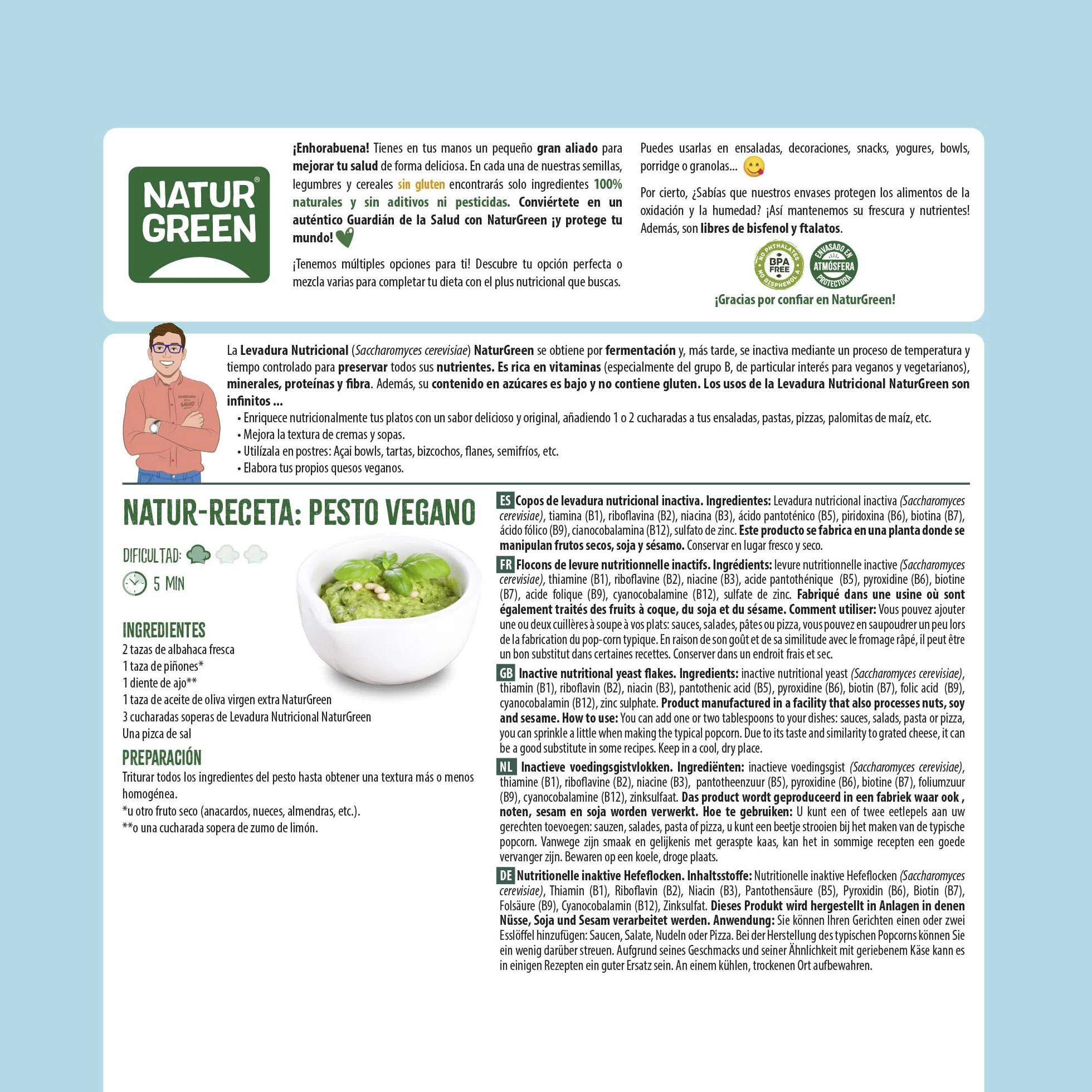 NaturGreen Copos de Levadura Nutricional 150g