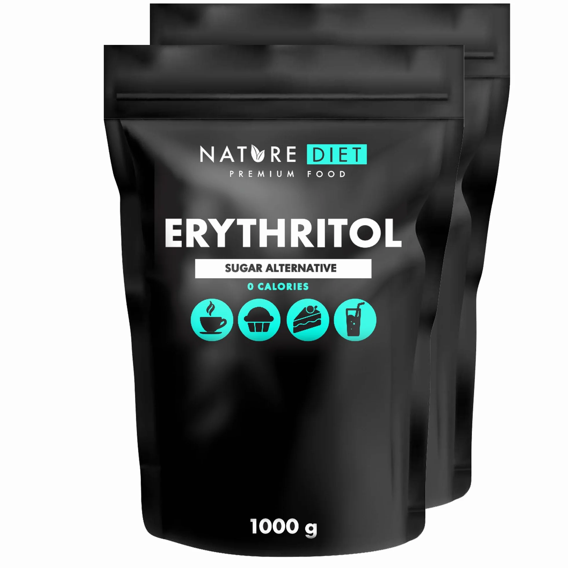 Nature Diet Eritritol 2 x 1000 g Edulcorante natural Cero calorías