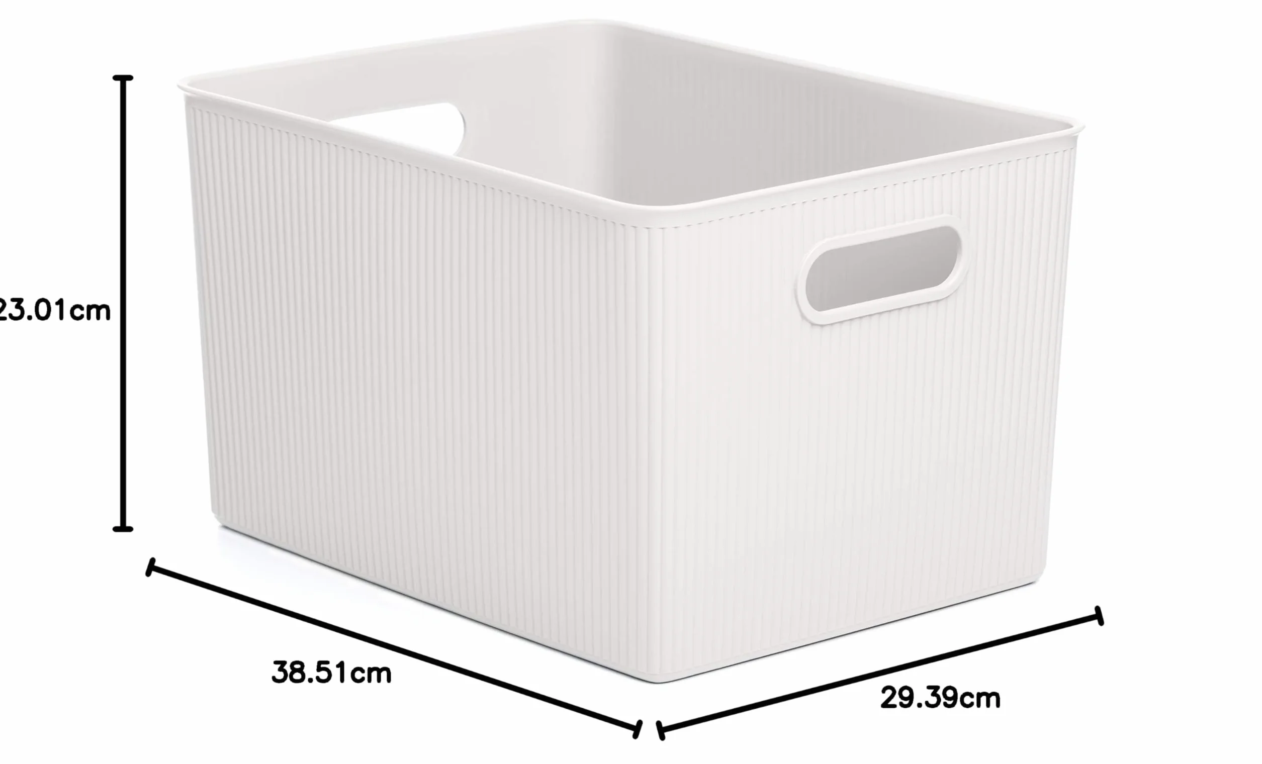 Tatay Cesta Almacenaje Plastico 22 L Baobab Caja Organizadora Asas Integradas Plástico Reciclado Libre de BPA 29,4x38,5x23 cm Blanco