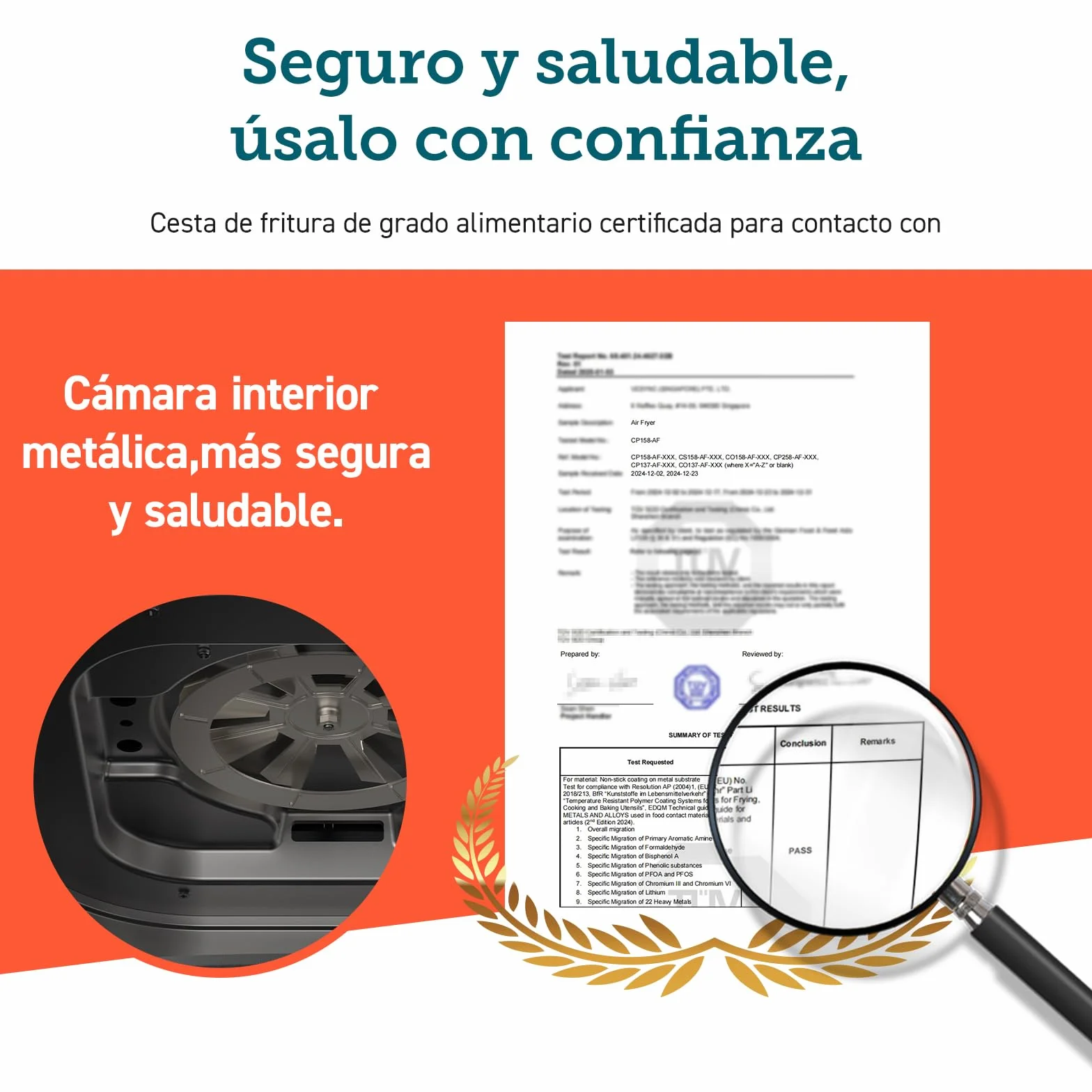 Cosori Freidora de Aire 5,7L Interior Metálico Real 1700W