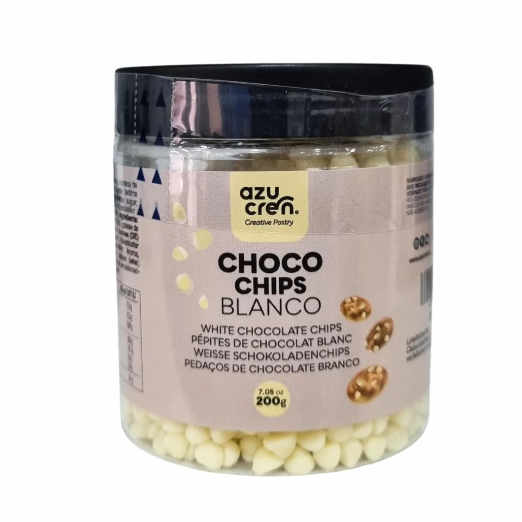 Pepitas de Chocolate Blanco Sin Gluten, Chispas de Chocolate para Repostería, 200g