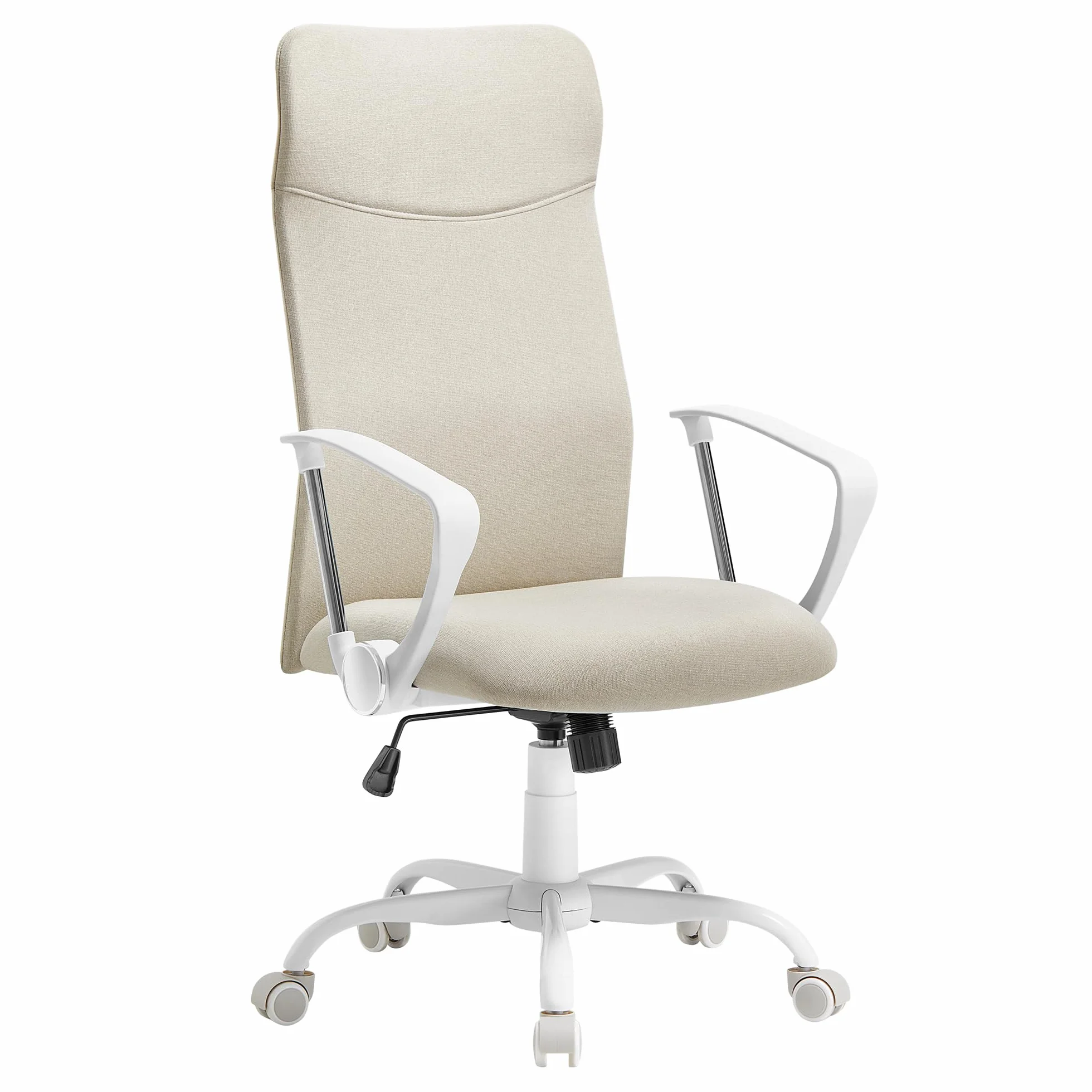 SONGMICS Silla de Oficina Ergonómica Giratoria Regulable Altura Inclinable 120 kg Beige Cappuccino