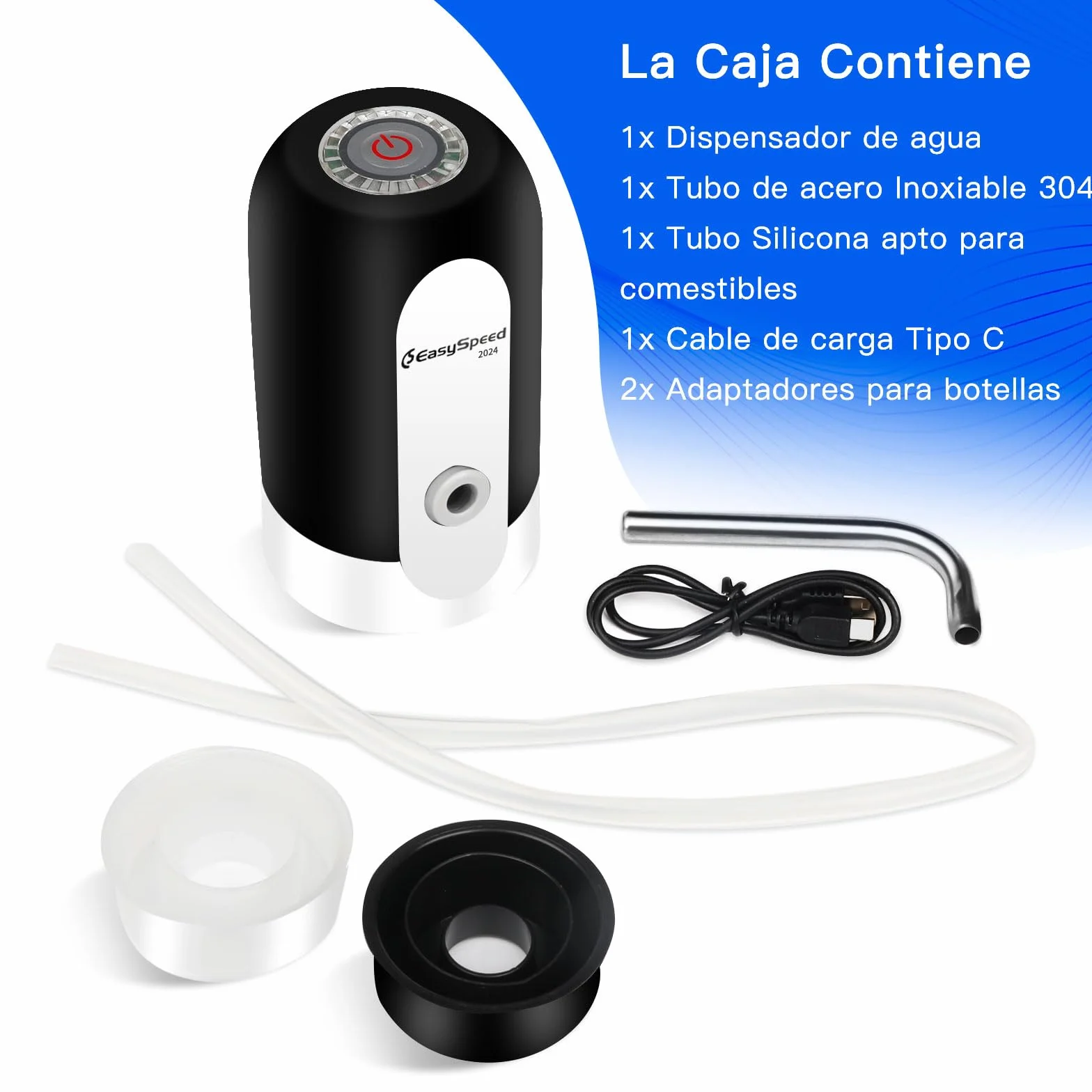 EASYSPEED Dispensador de Agua Fría Automático, 1200 mAh Eléctrico USB Bomba Grifo de Agua, Negro
