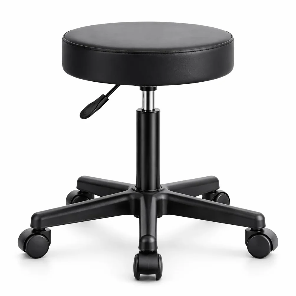 Taburete Giratorio Profesional Ajustable 45-60 cm 135 kg Giro 360° con Ruedas Asiento Acolchado