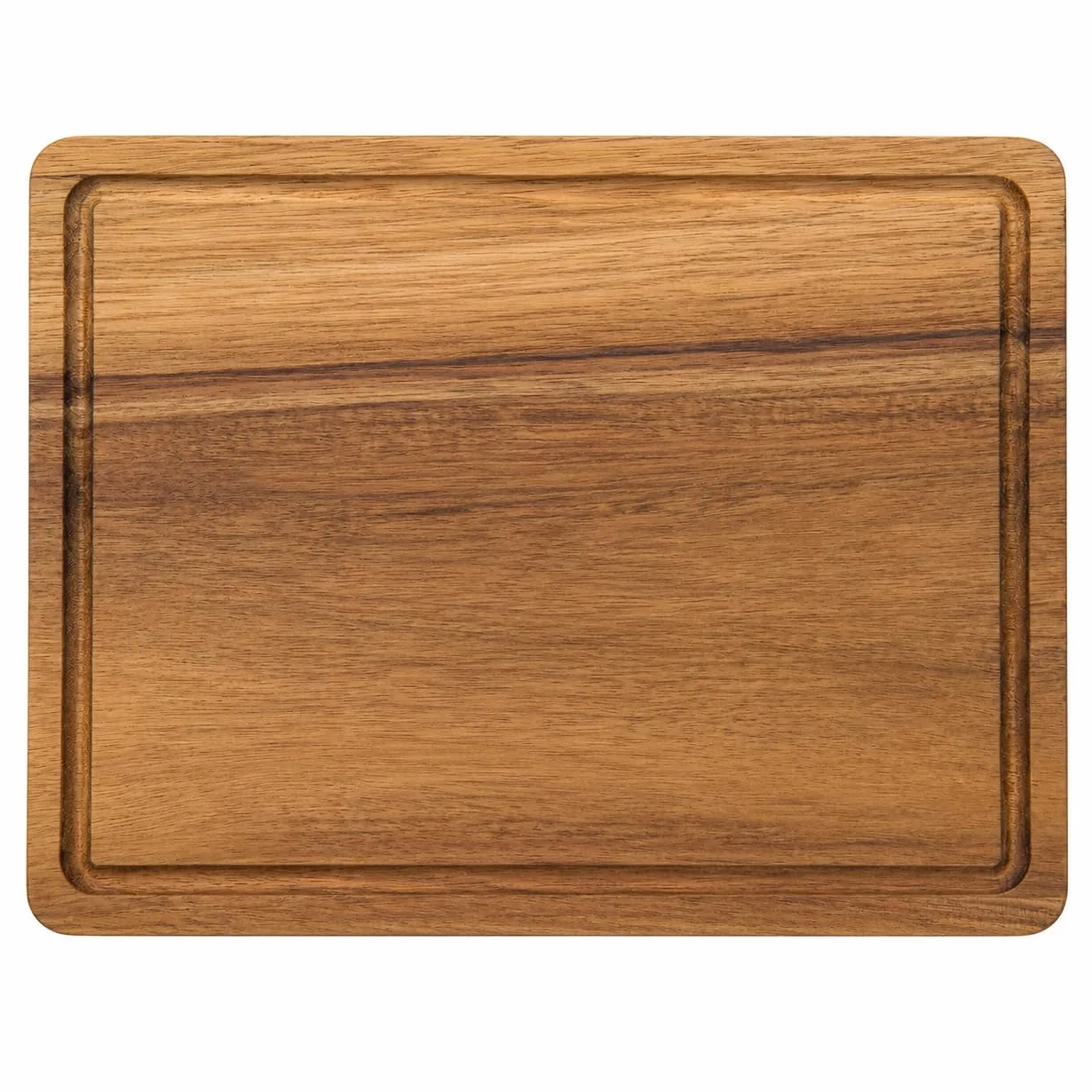 Woolf & Woods Tabla de cortar de madera, extragruesa, producto natural puro de acacia, sostenible, sin tratar, tabla de cocina y bandeja para servir, 35 cm x 25 cm x 3 cm