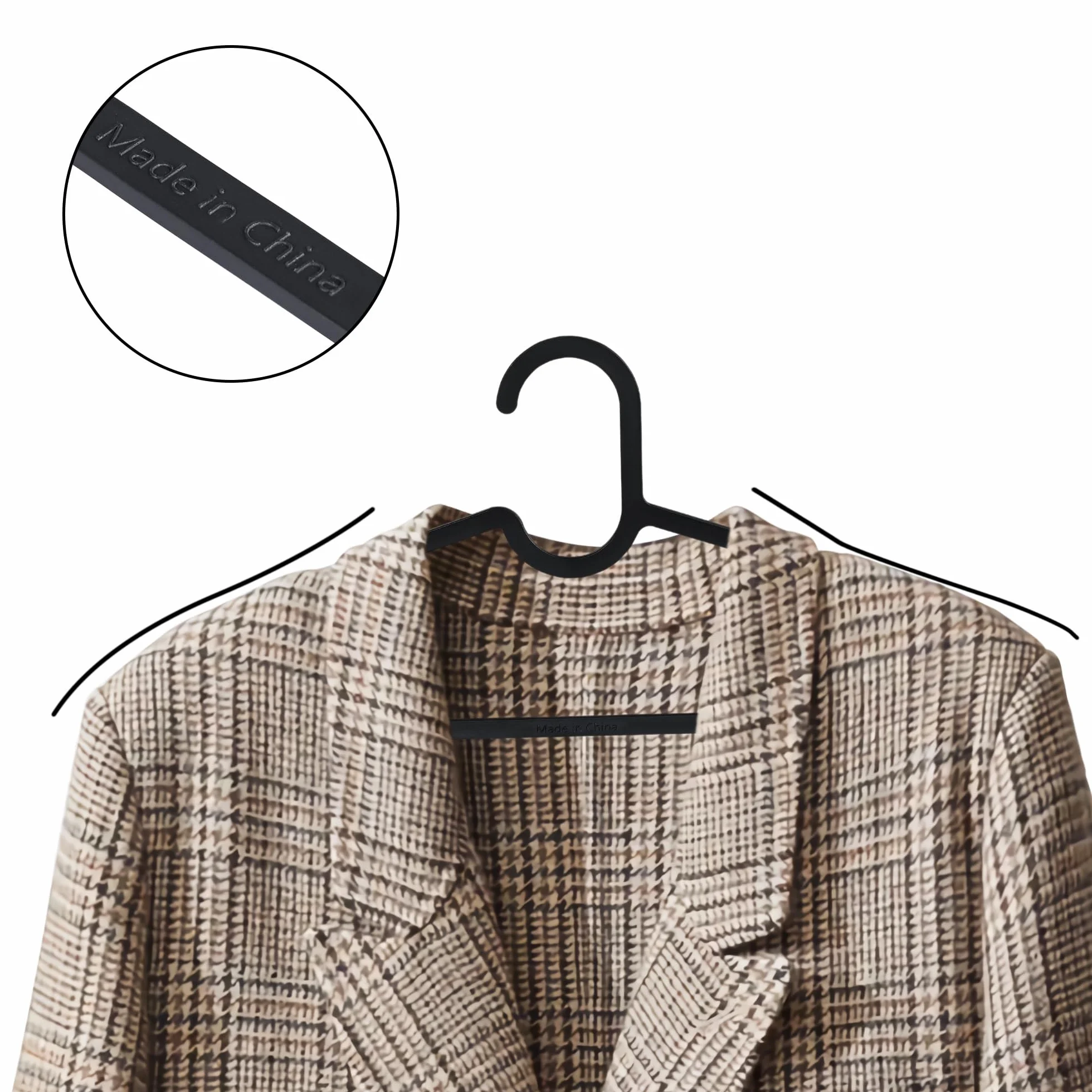 Perchas de plástico para Ropa Adulto Resistentes Pack 20 Negras