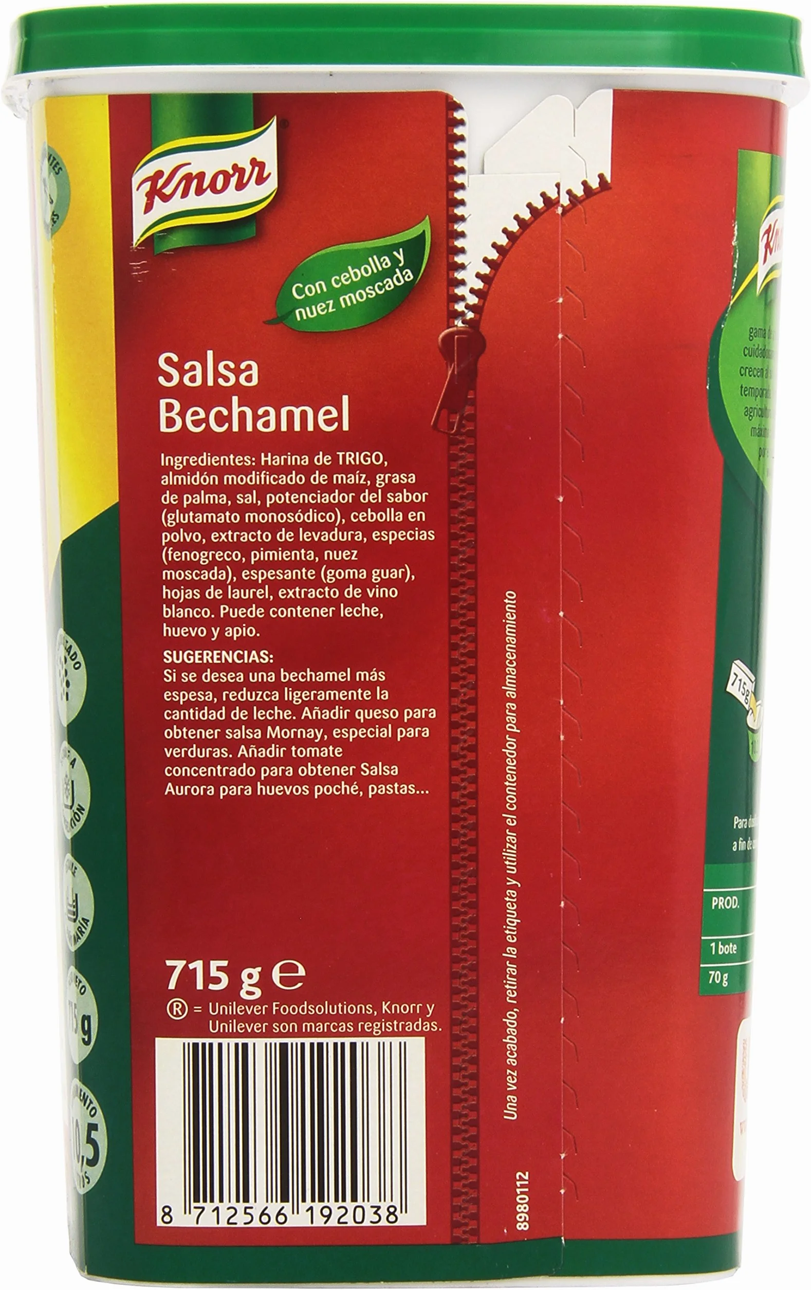 Knorr Salsa Bechamel Con cebolla y nuez moscada 715 g