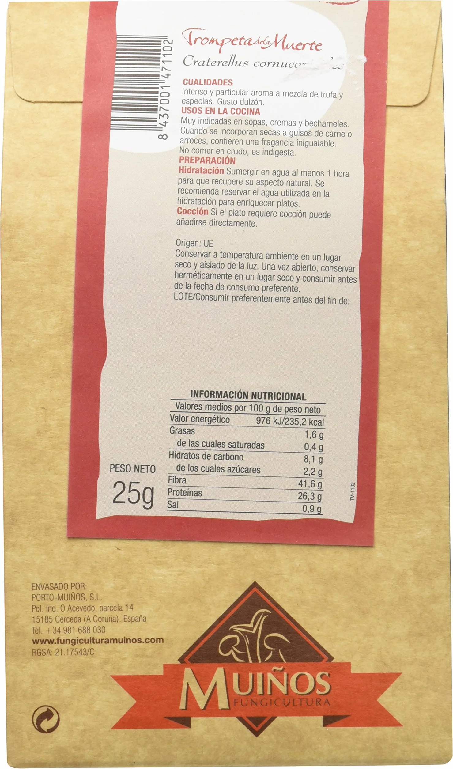 Trompeta De La Muerte Deshidratada (Craterellus Cornucopioides) - 25 gr