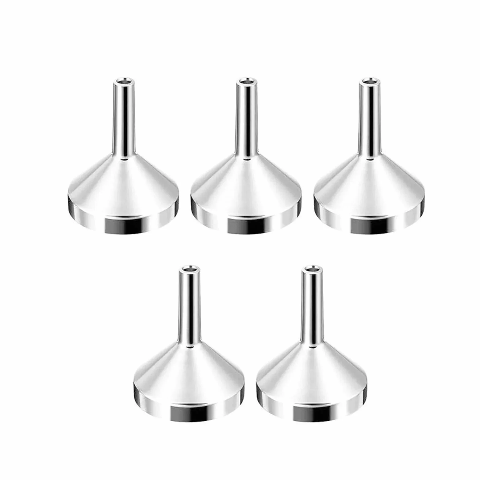 Embudos Mini Embudo de Acero Inoxidable de 5 Piezas for Aceite de Cocina, Embudo for líquidos con Filtro Desmontable, Embudo de Boca Ancha for enlatar, Utensilios de Cocina.