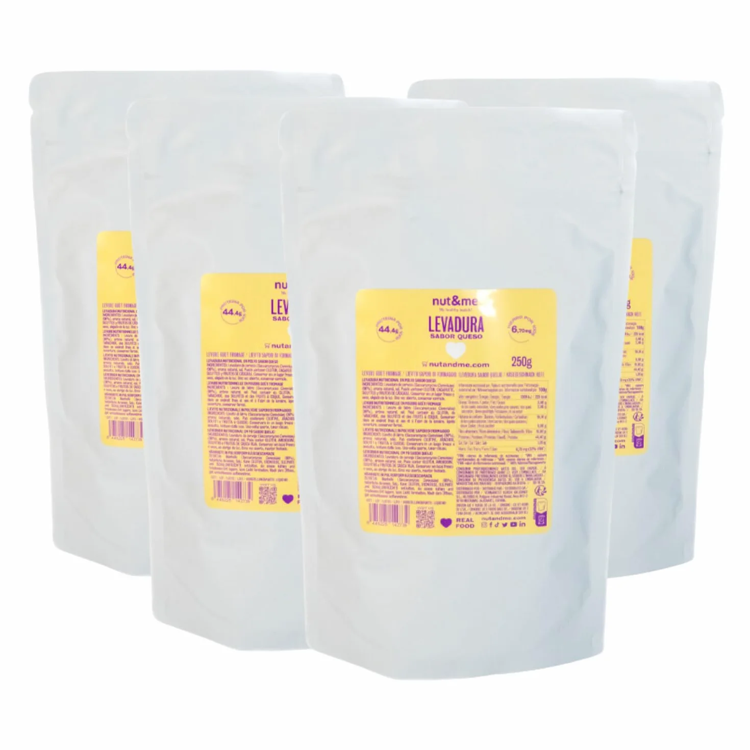 Levadura Nutricional Sabor Queso 1 kg nut&me | Levadura en Polvo | Pack 4 x 250 gr