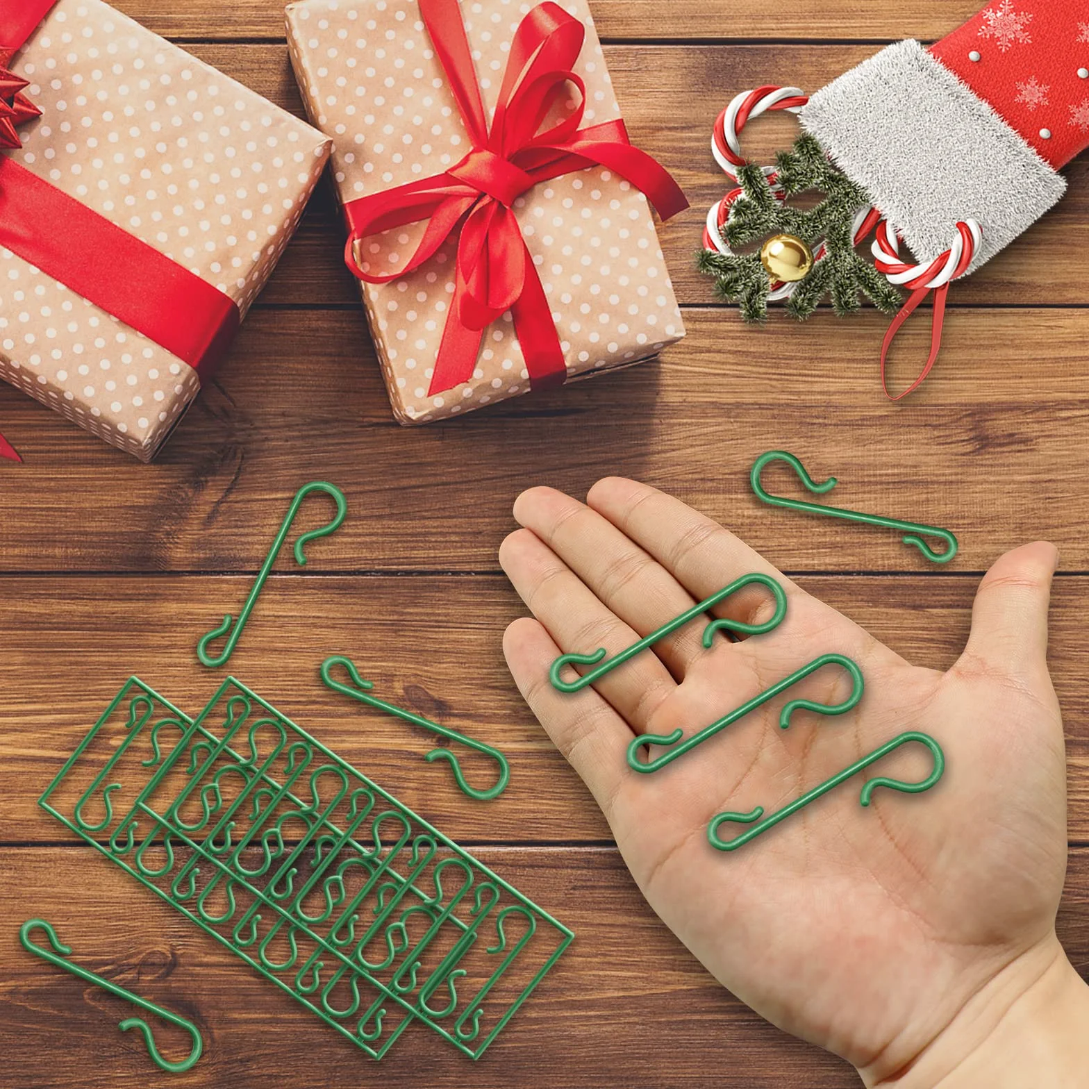 Annhao 230 Piezas Ganchos de Árbol de Navidad, Mini Colgador Decoración Forma S