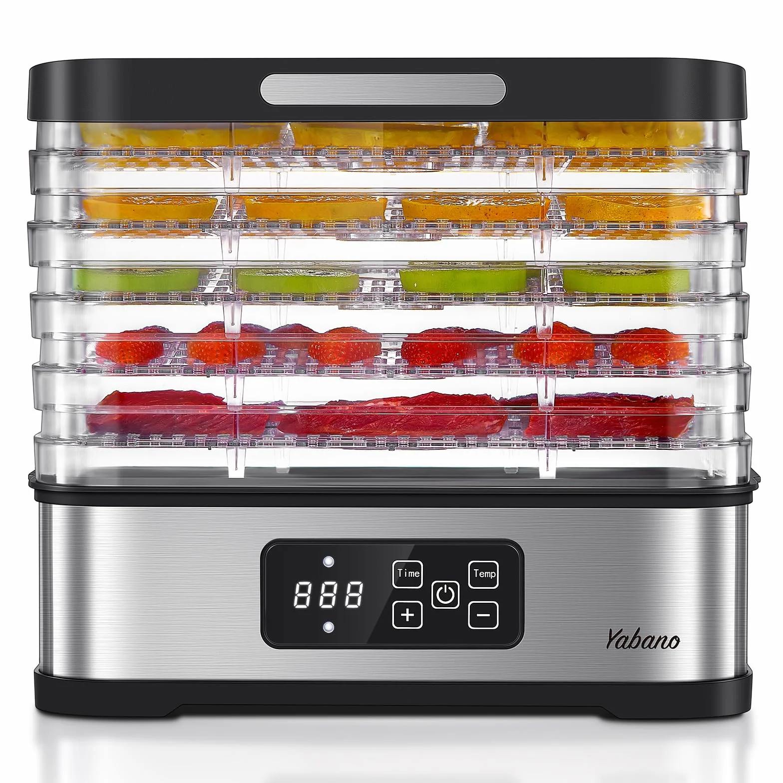 Deshidratador de Alimentos 5 Bandejas, Temperatura 35-70°C, Temporizador 72h, Libre de BPA