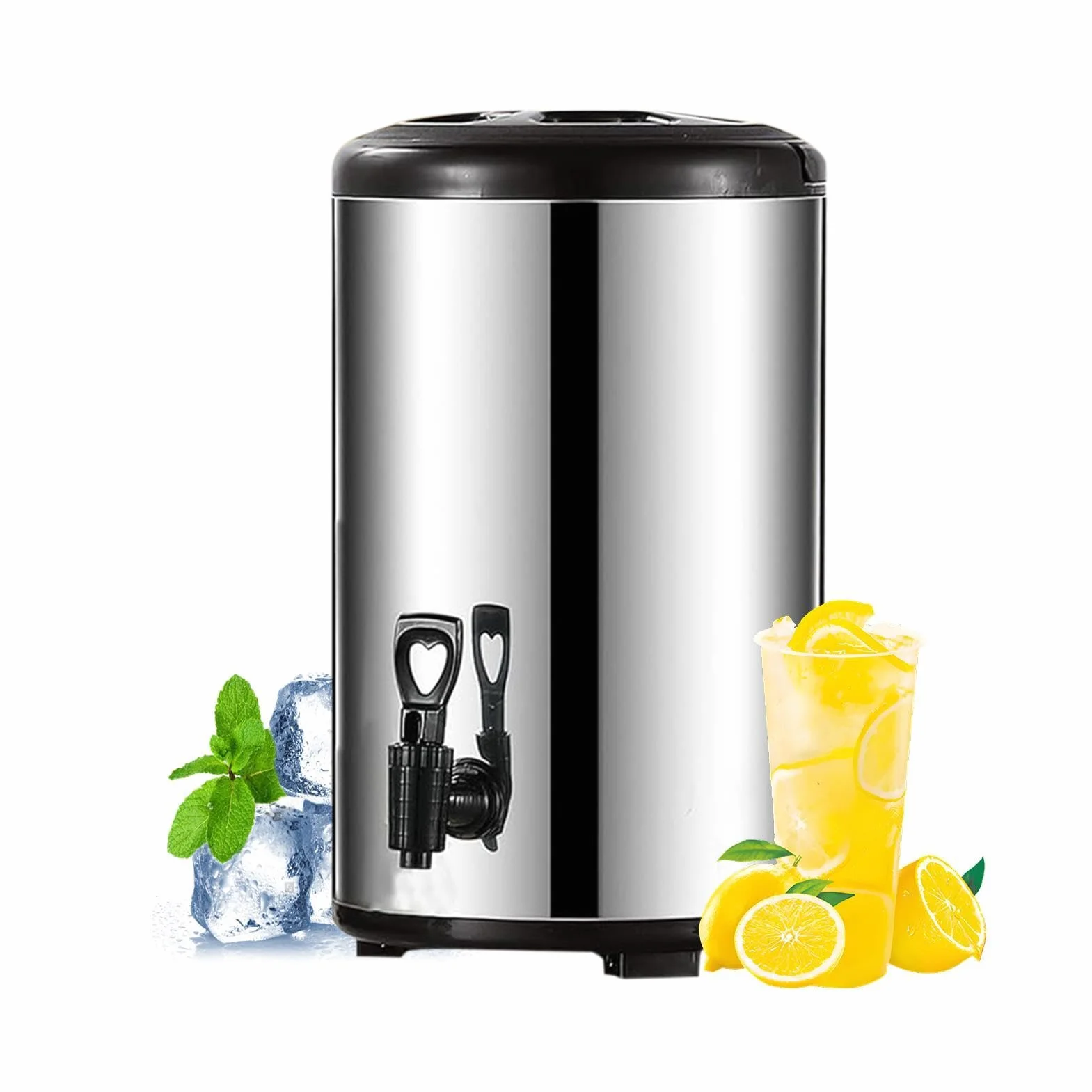 Dispensador térmico de bebidas Contenedor de Doble Pared con Grifo | Dispensador de café caliente de acero inoxidable de gran capacidad para Zumos Té Infusión Leche Café Catering