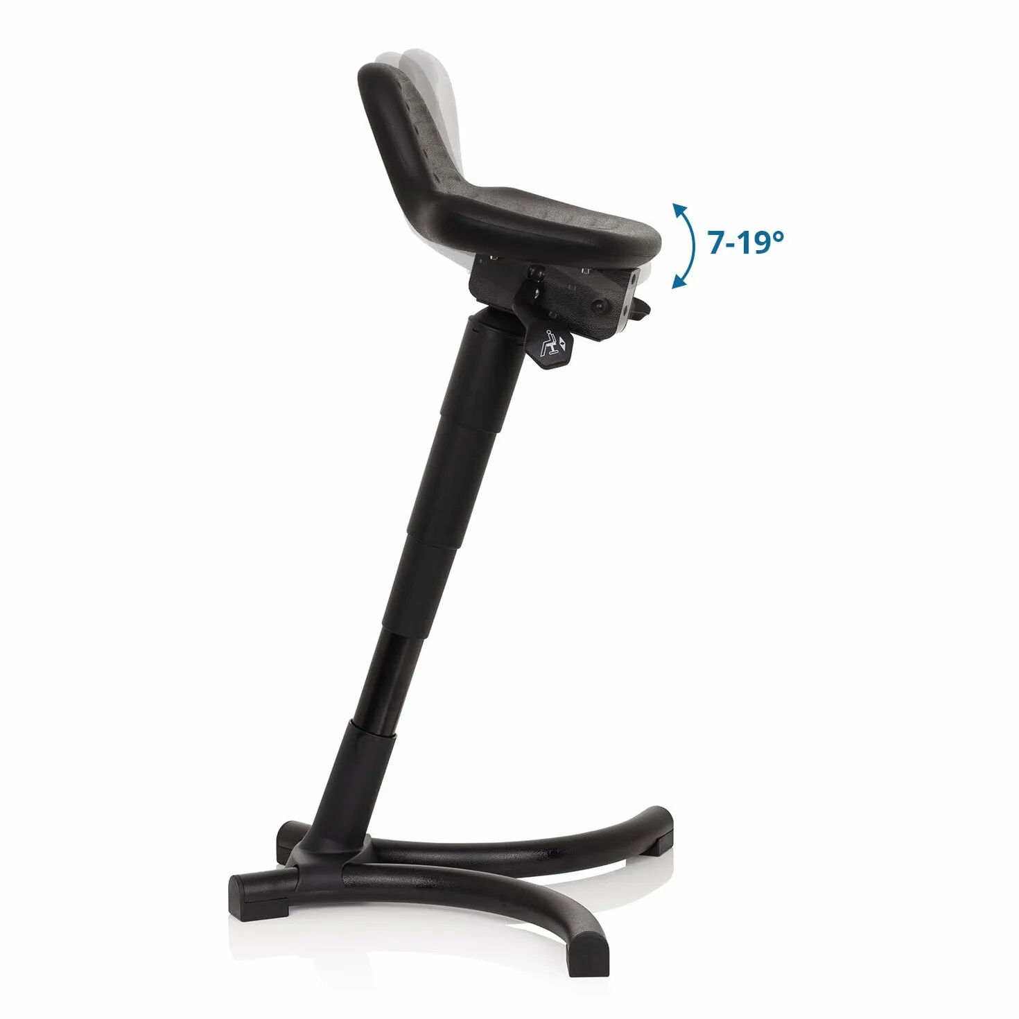Taburete para Oficina Taburete de Trabajo Multiusos Top Work 34 Asiento de Goma Duro con Respaldo Altura Ajustable Negro