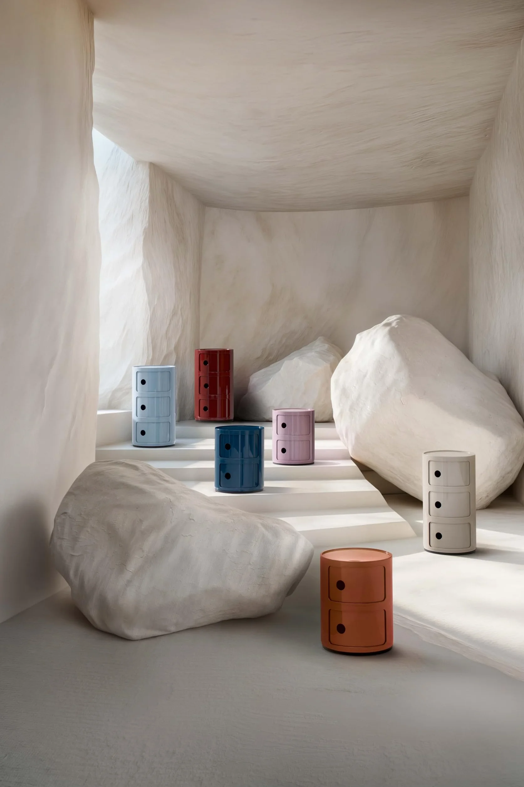 Kartell Componibili, Mueble Contenedor 3 Elementos, Burdeos