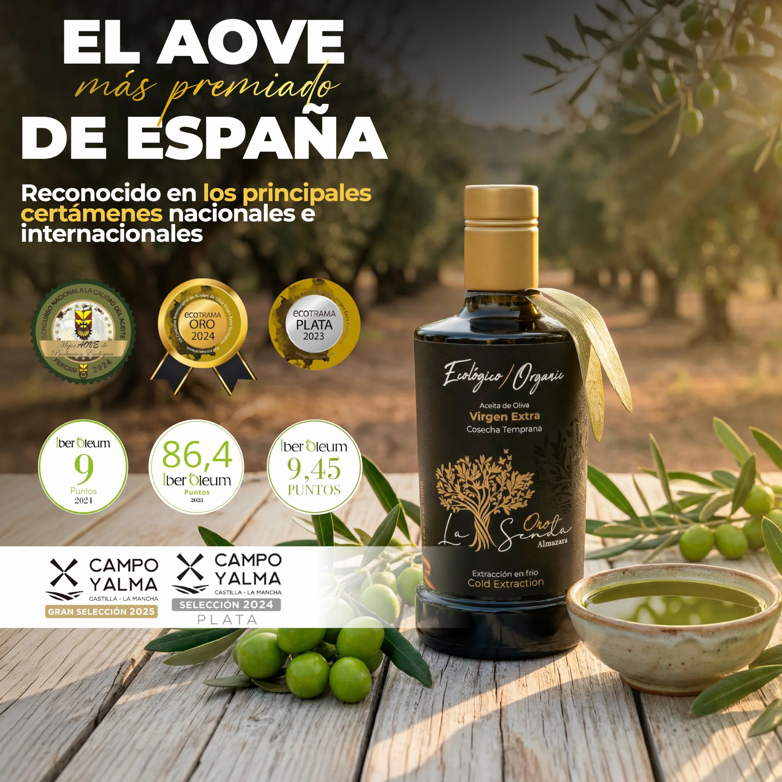 Almazara la Senda Aceite de Oliva Virgen Extra Picual & Cornicabra 1L Pack x2