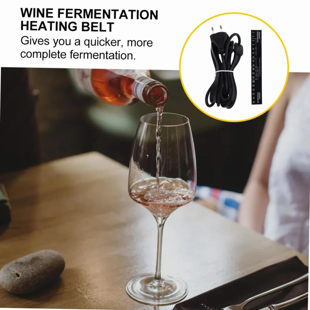 Garneck Cinturón Térmico para Fermentación de Cerveza y Vino Calentador Portátil para Fermentadores Enchufe UE Uso Doméstico para Elaboración de Bebidas Alcohólicas