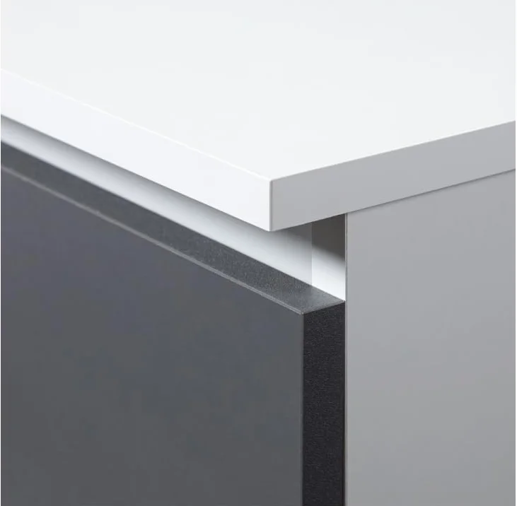 BDW: Cómoda con 10 cajones, cómoda K160, aparador, Muebles para salón, Dormitorio y recibidor, Armario de Oficina, Material Robusto y diseño Moderno - 160x40x121 cm, Blanco/Gris