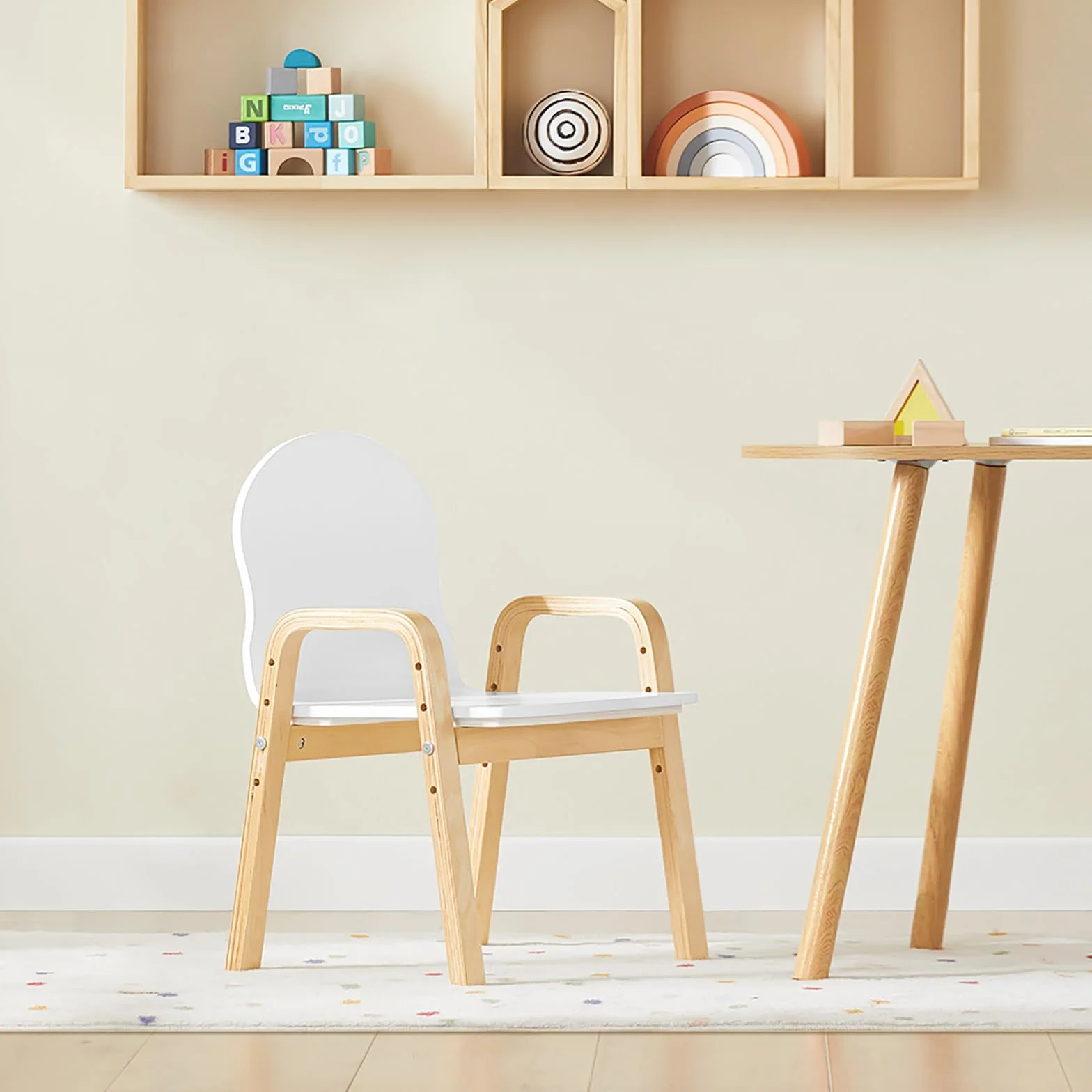 SoBuy KMB24-Wx2 Set de 2 Sillas Infantiles Silla para Niños con 4 Alturas de Asiento Diferentes 23-35 cm ES